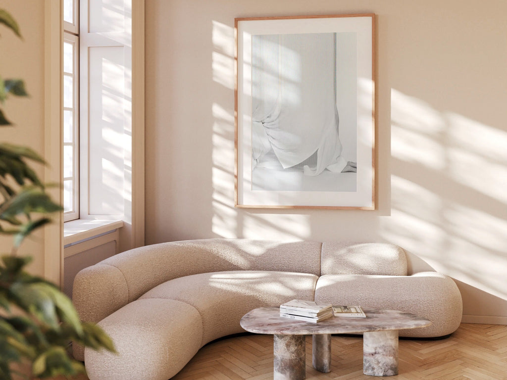 Ethereal White Drapery Abstract Art Print - Minimalist Aesthetic for Modern Home Decor and Tranquil Spaces | Untitled (140) Giclée Print