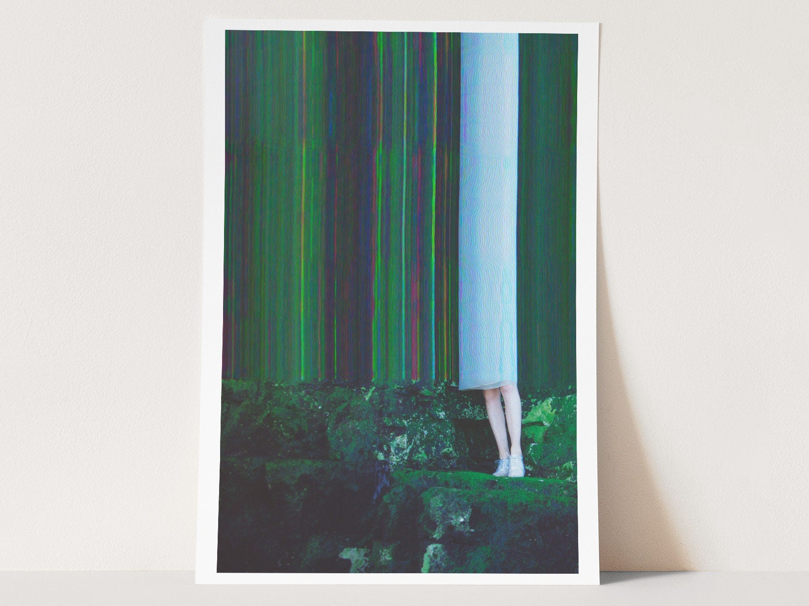 Surreal Altered Figure Art Print - Colorful Glitch Aesthetic for Contemporary Home Decor | Untitled (141) Giclée Print