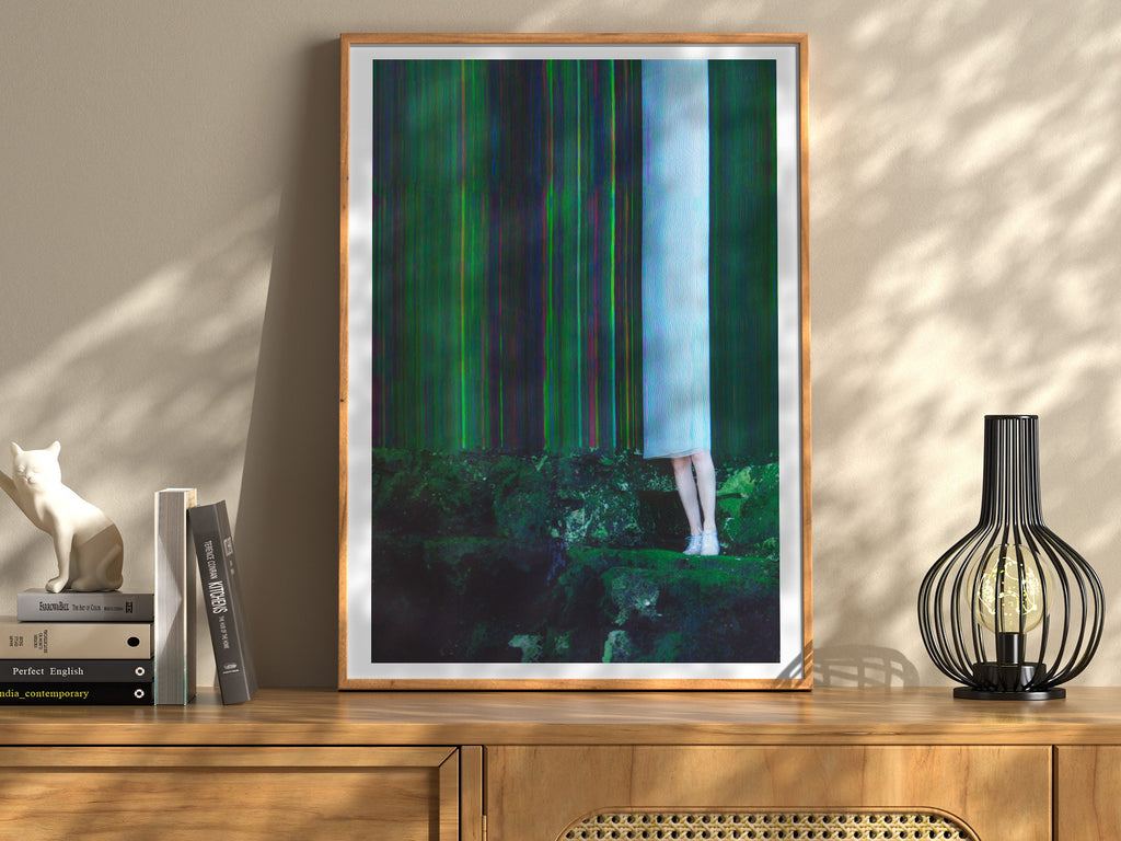 Surreal Altered Figure Art Print - Colorful Glitch Aesthetic for Contemporary Home Decor | Untitled (141) Giclée Print