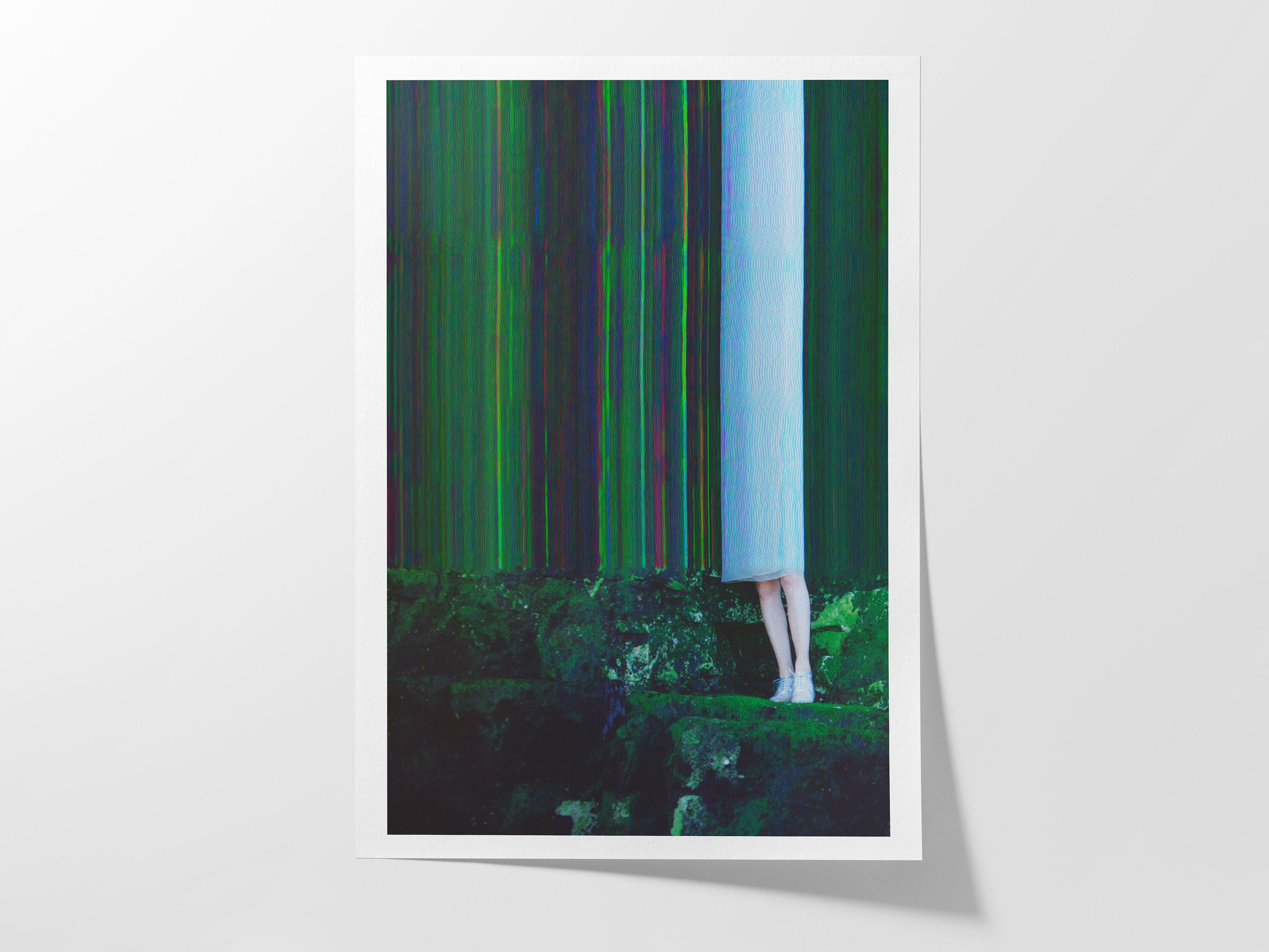 Surreal Altered Figure Art Print - Colorful Glitch Aesthetic for Contemporary Home Decor | Untitled (141) Giclée Print