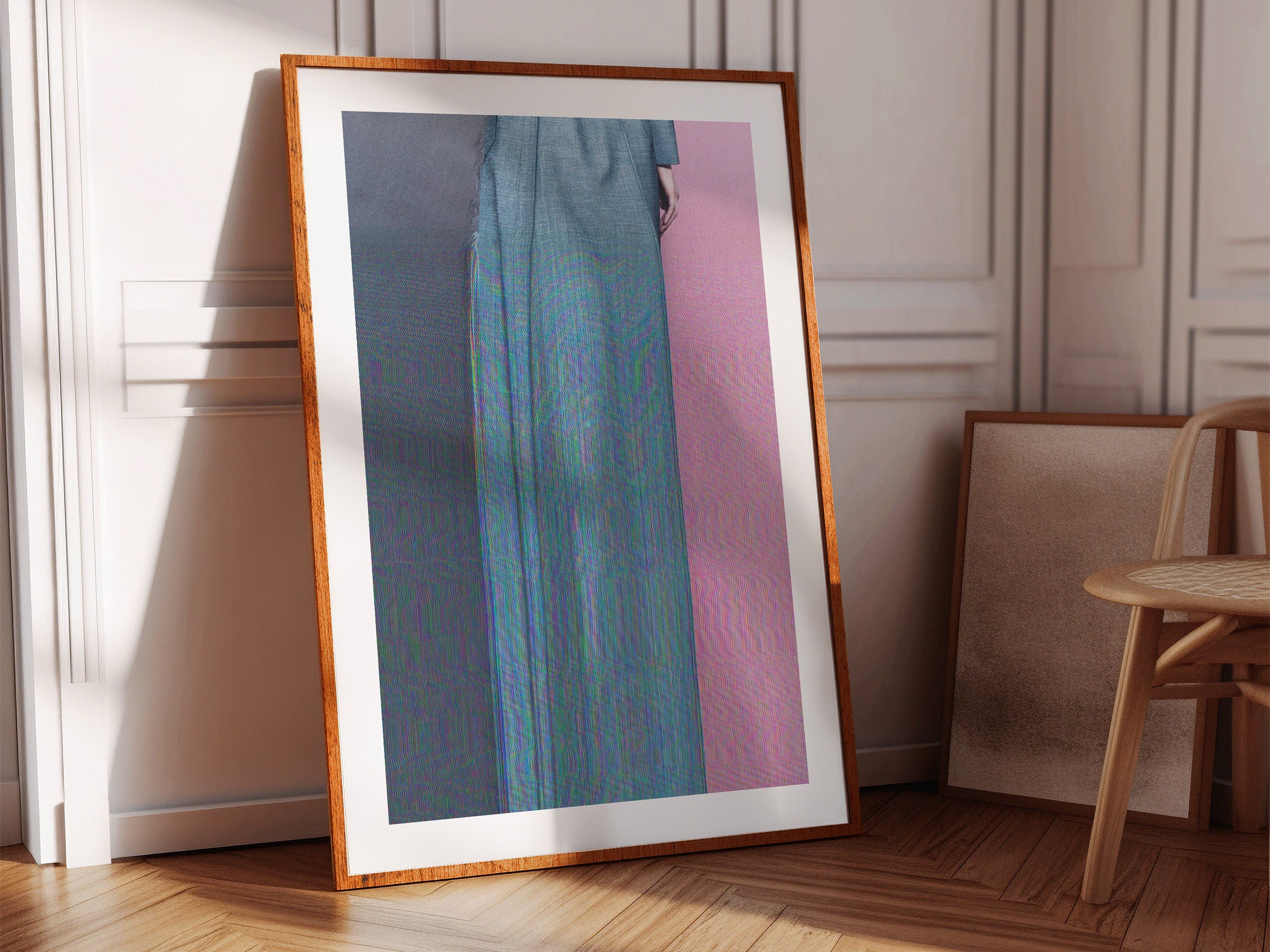 Surreal Altered Fashion Portrait Wall Art - Colorful Glitch Aesthetic for Contemporary Home Decor | Untitled (143) Giclée Print
