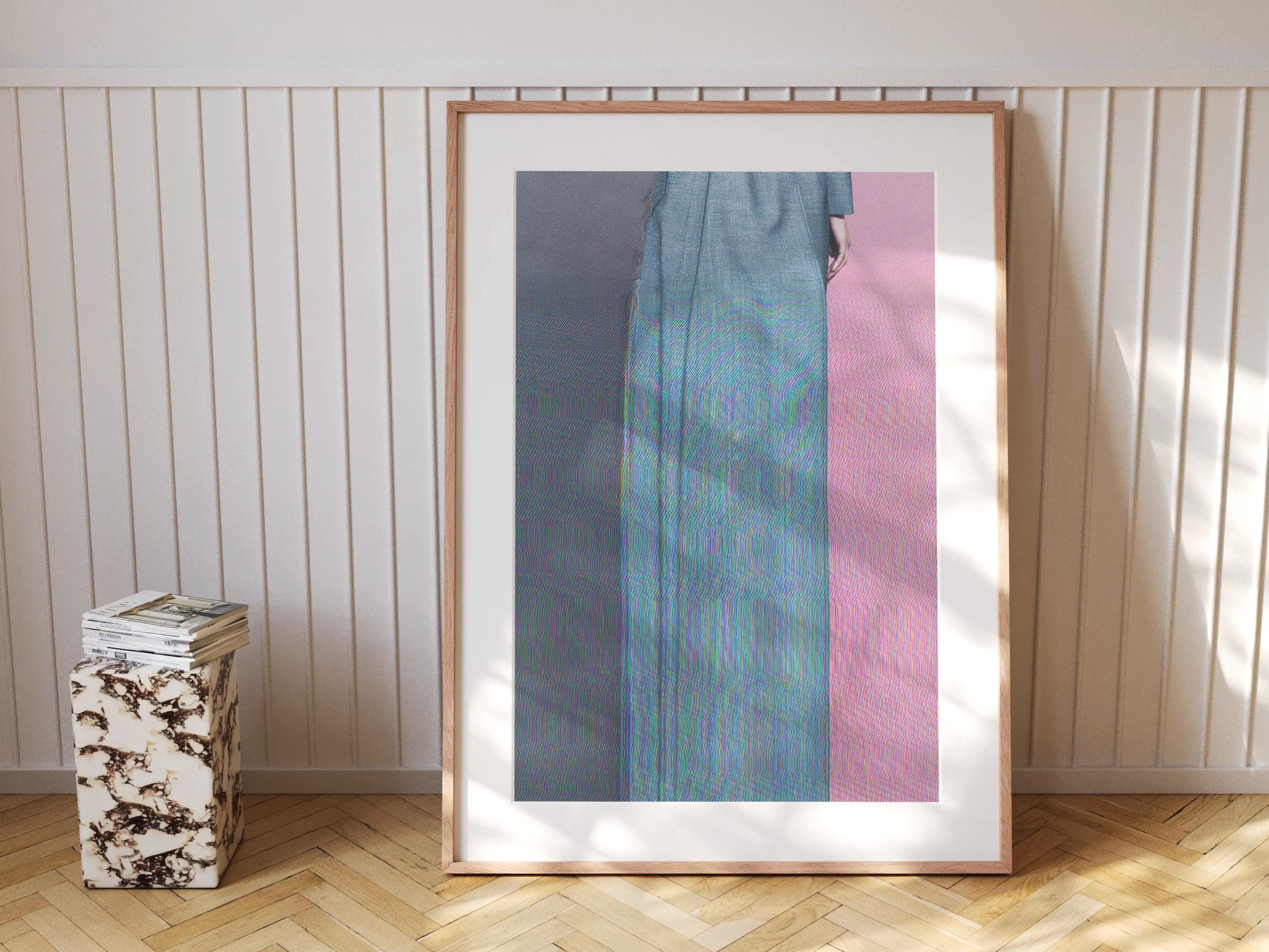 Surreal Altered Fashion Portrait Wall Art - Colorful Glitch Aesthetic for Contemporary Home Decor | Untitled (143) Giclée Print