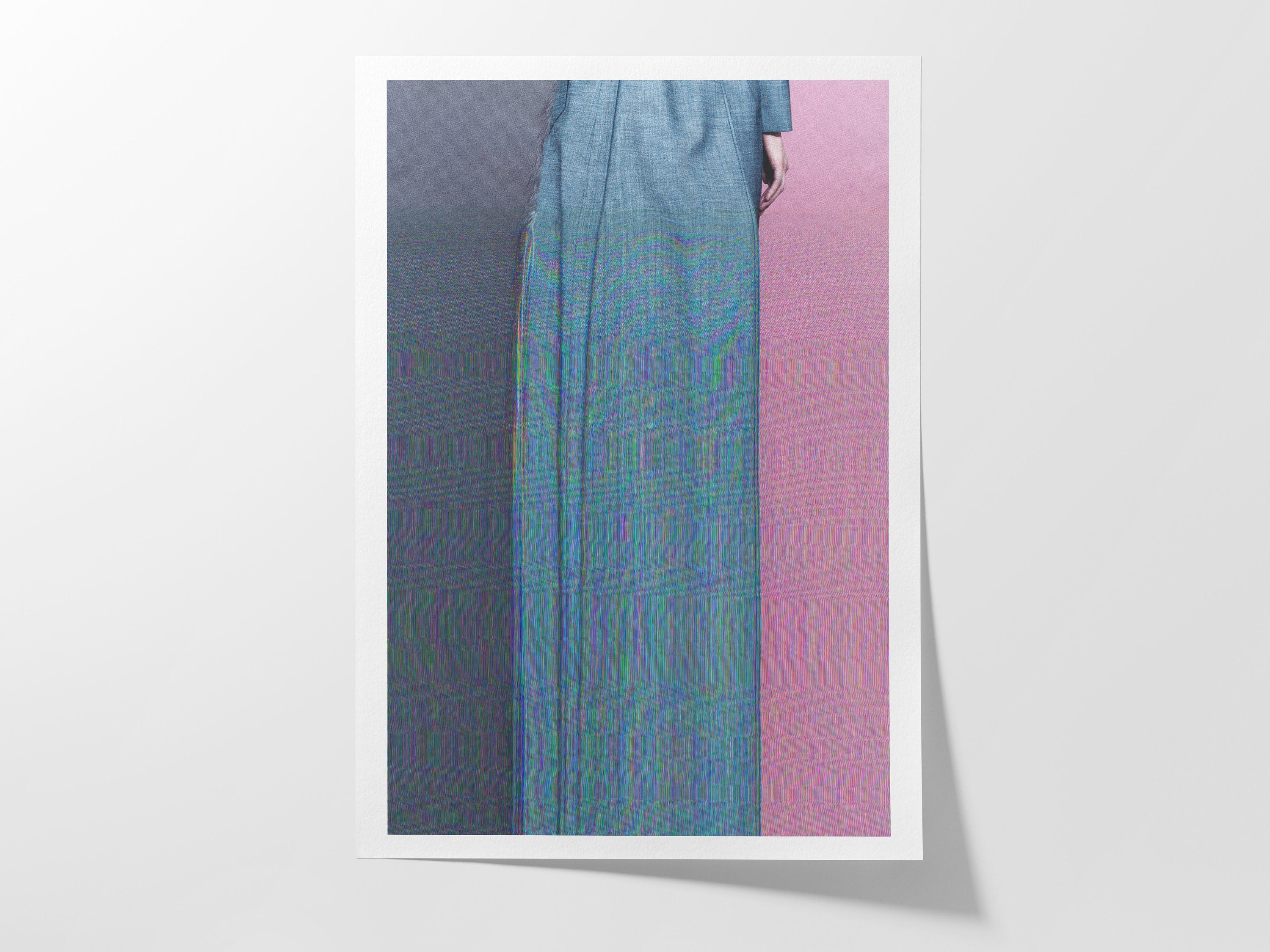 Surreal Altered Fashion Portrait Wall Art - Colorful Glitch Aesthetic for Contemporary Home Decor | Untitled (143) Giclée Print