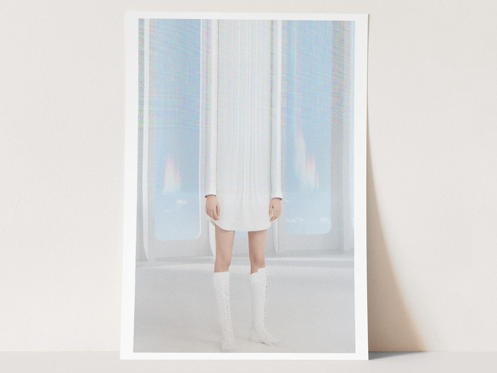 Ethereal White Fashion Portrait - Surreal Minimalist Artwork for Contemporary Home Decor and Living Spaces | Untitled (144) Giclée Print