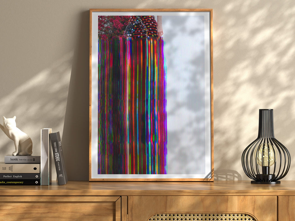 Vibrant Altered Fashion Portrait Wall Art - Colorful Surreal Glitch Decor for Home or Office Spaces | Untitled (150) Giclée Print