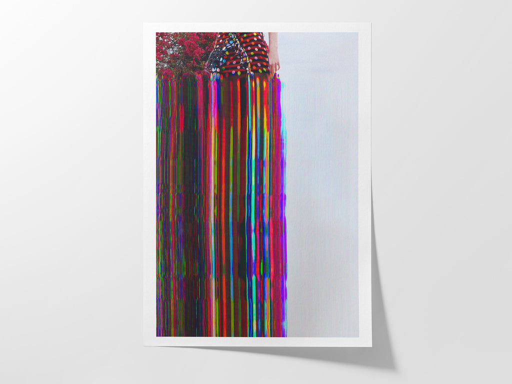 Vibrant Altered Fashion Portrait Wall Art - Colorful Surreal Glitch Decor for Home or Office Spaces | Untitled (150) Giclée Print