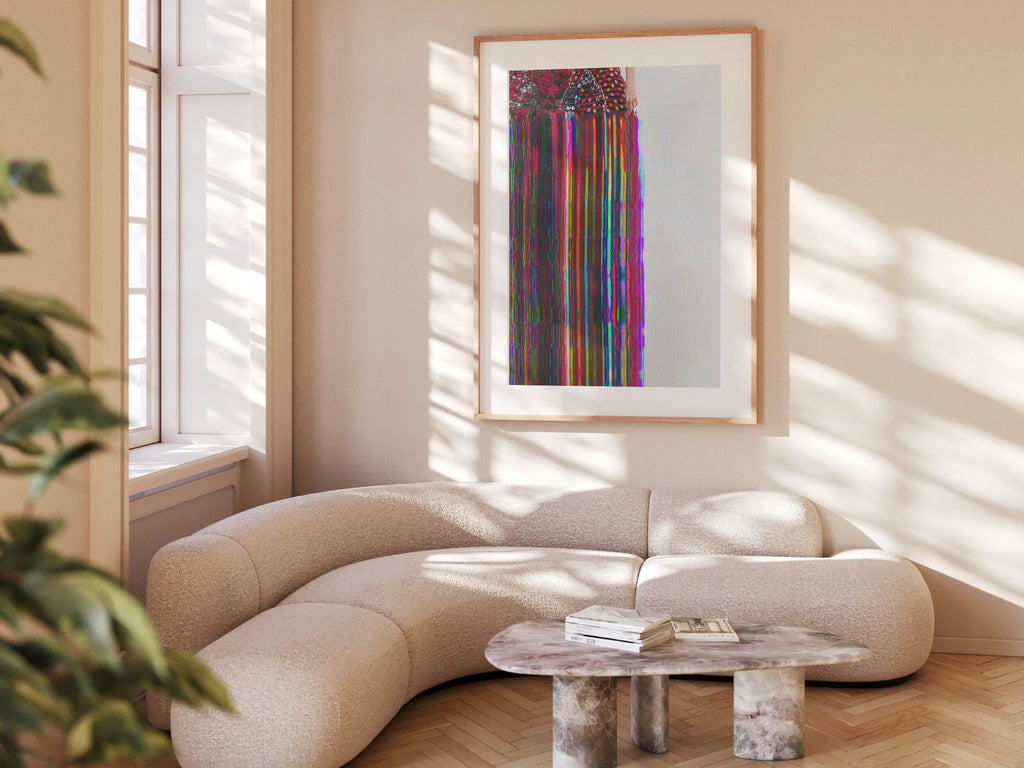 Vibrant Altered Fashion Portrait Wall Art - Colorful Surreal Glitch Decor for Home or Office Spaces | Untitled (150) Giclée Print