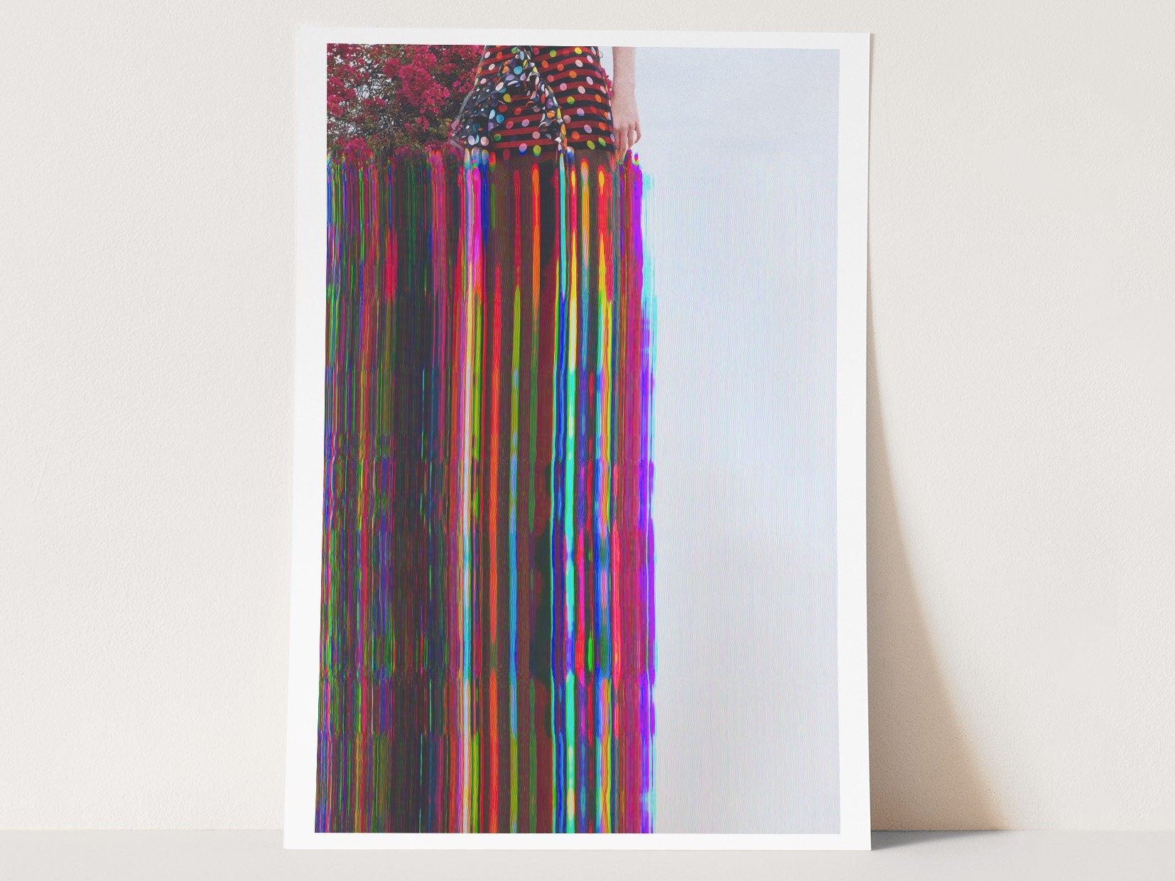 Vibrant Altered Fashion Portrait Wall Art - Colorful Surreal Glitch Decor for Home or Office Spaces | Untitled (150) Giclée Print