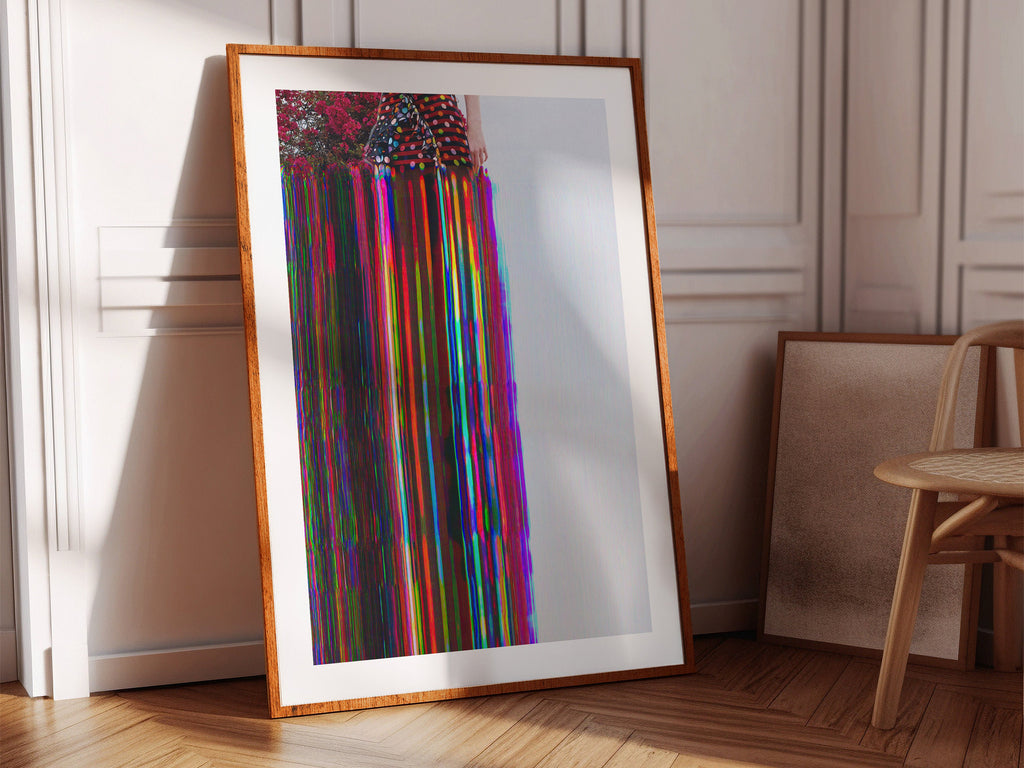 Vibrant Altered Fashion Portrait Wall Art - Colorful Surreal Glitch Decor for Home or Office Spaces | Untitled (150) Giclée Print
