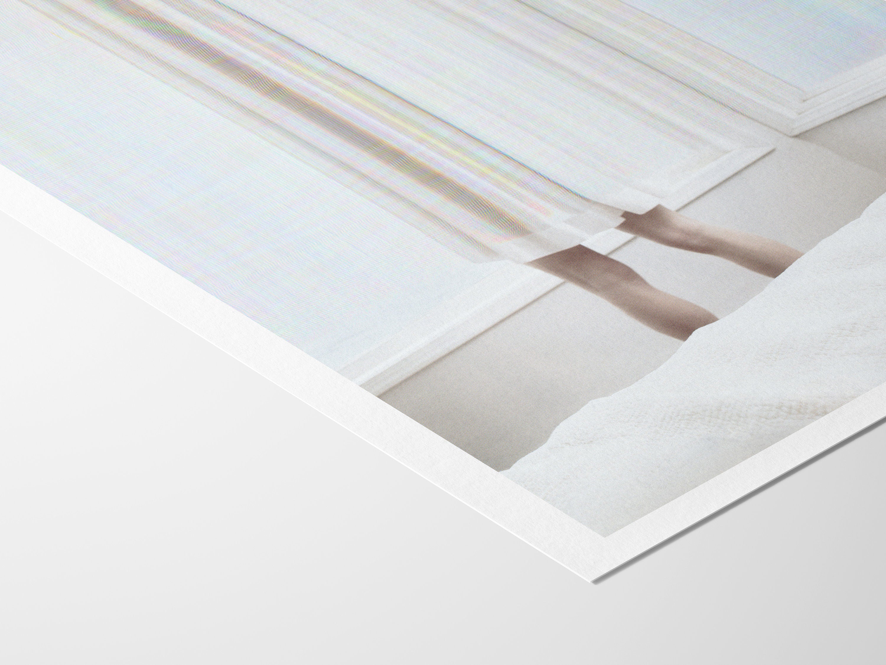 Ethereal White Drapery with Subtle Human Presence - Minimalist Contemporary Wall Art for Tranquil Spaces | Untitled (160) Giclée Print