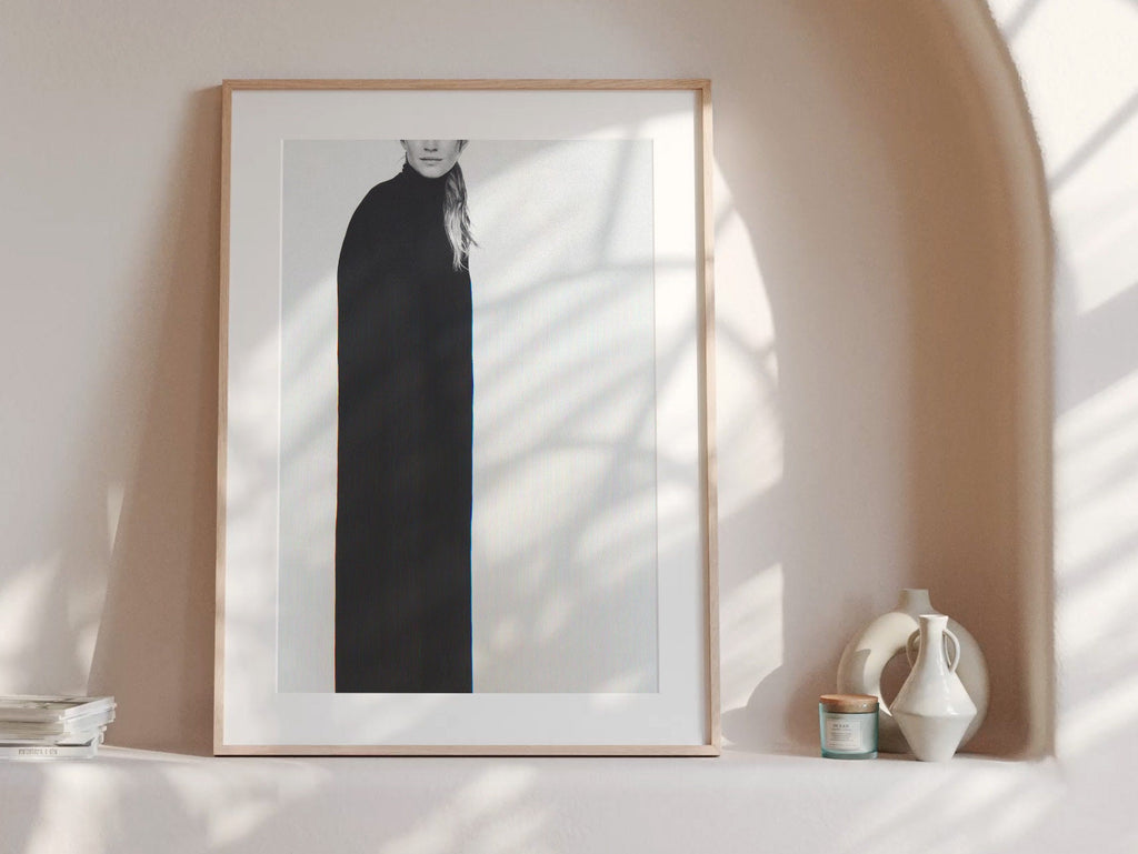Monochromatic Minimalist Portrait Art Print - Elegant Black and White Fashion Decor for Modern Spaces | Untitled (161) Giclée Print