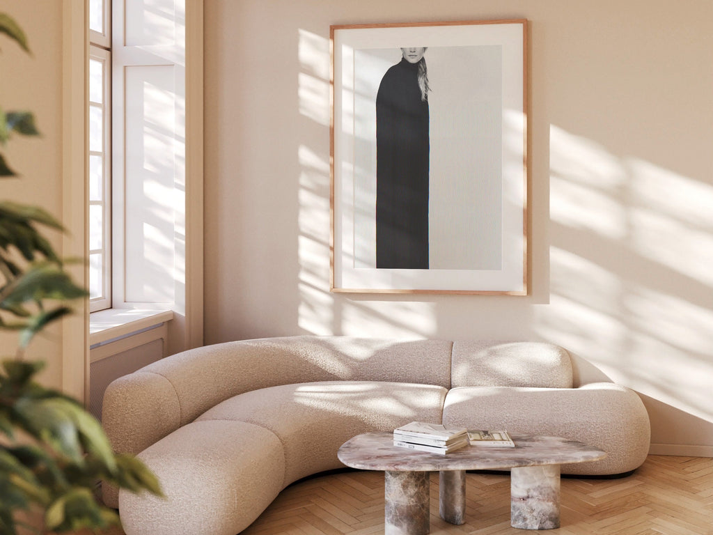 Monochromatic Minimalist Portrait Art Print - Elegant Black and White Fashion Decor for Modern Spaces | Untitled (161) Giclée Print