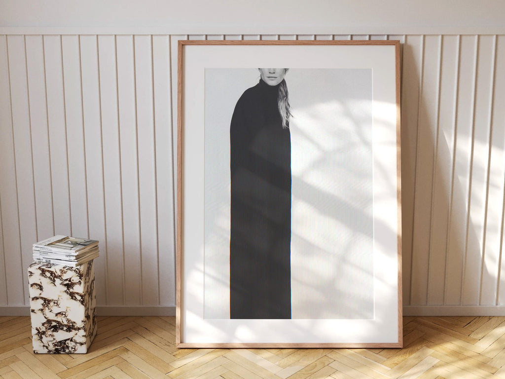 Monochromatic Minimalist Portrait Art Print - Elegant Black and White Fashion Decor for Modern Spaces | Untitled (161) Giclée Print