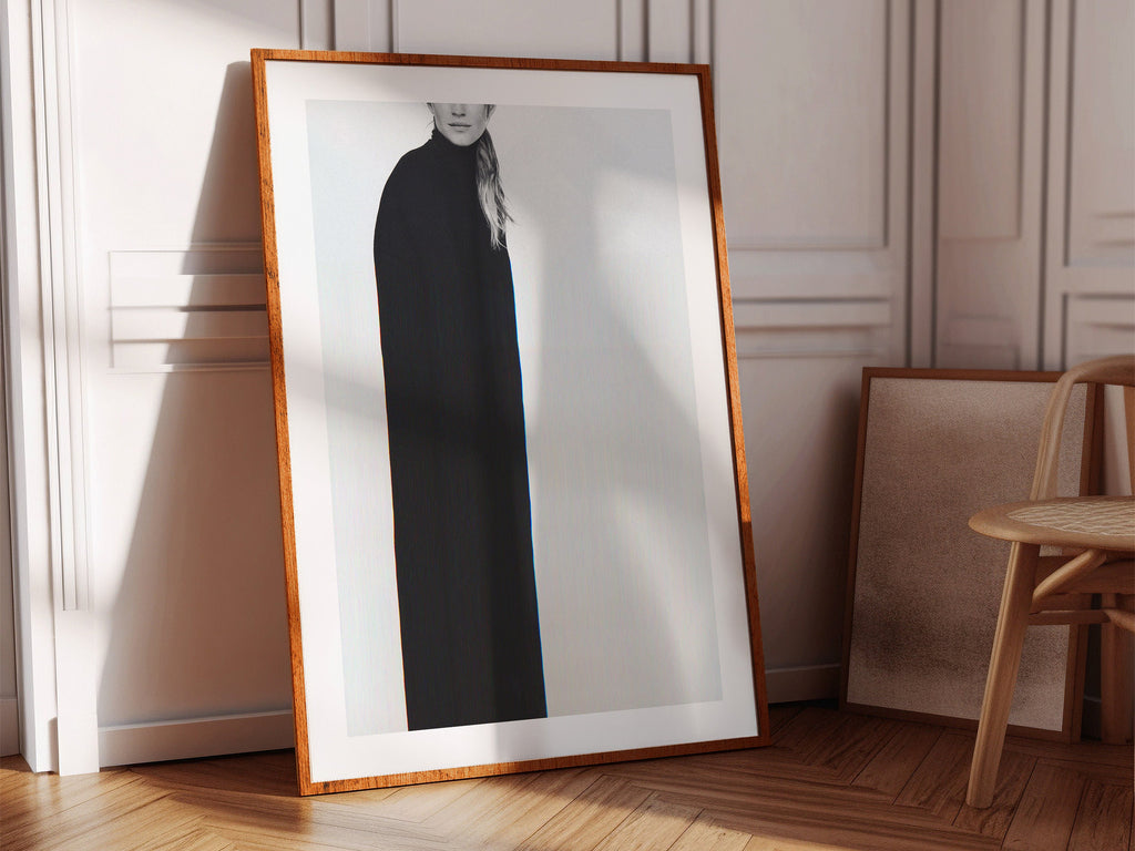 Monochromatic Minimalist Portrait Art Print - Elegant Black and White Fashion Decor for Modern Spaces | Untitled (161) Giclée Print