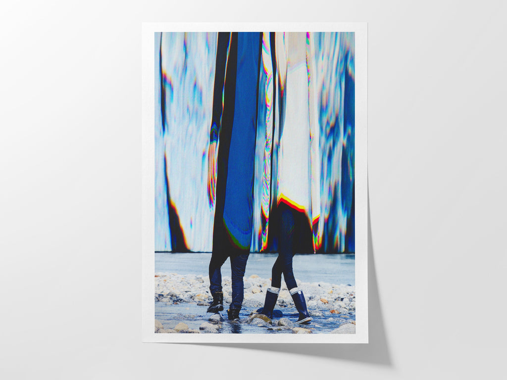 Surreal Altered Photo of Walking Figures - Colorful Abstract Wall Art for Contemporary Home Decor | Untitled (164) Giclée Print