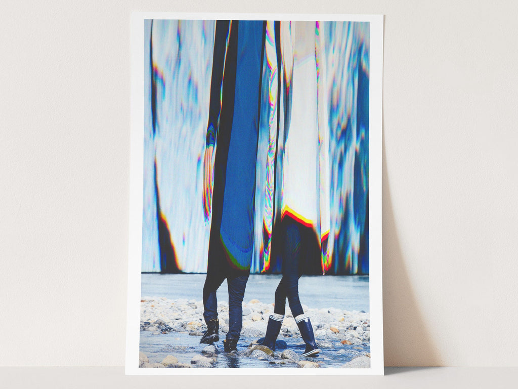 Surreal Altered Photo of Walking Figures - Colorful Abstract Wall Art for Contemporary Home Decor | Untitled (164) Giclée Print