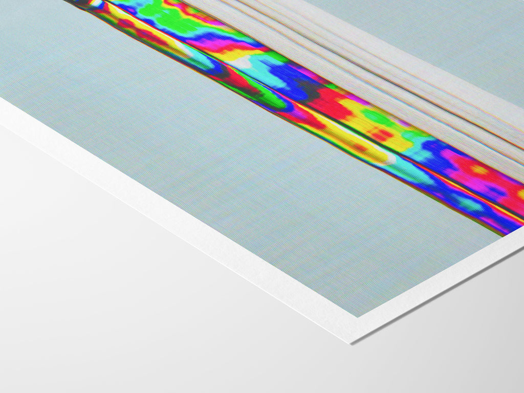 Rainbow Altered Portrait Photo Wall Art - Colorful Teal Blue Eclectic Decor for Living Room, Bathroom, Bedroom | Untitled (165) Giclée Print