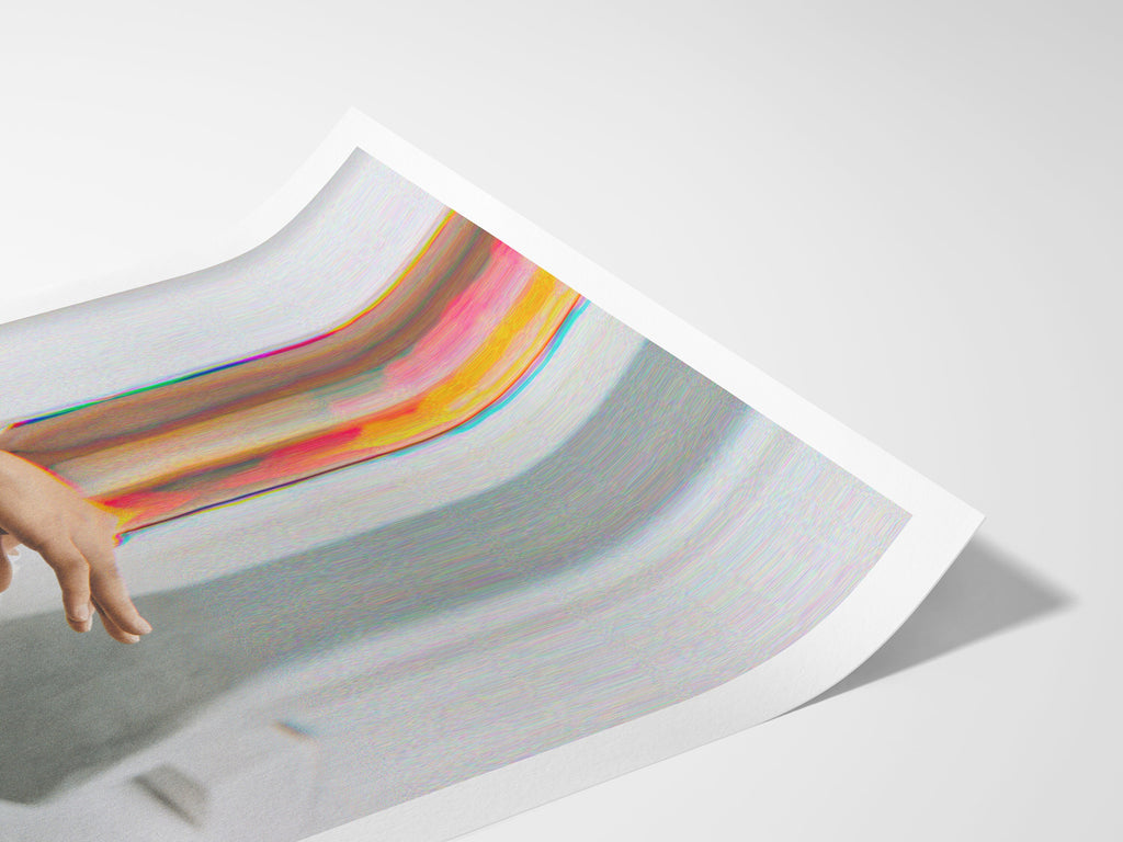 Altered Portrait Fashion Photo Wall Art - Postmodern Eclectic Glitch Aesthetic Decor For Home, Office, Bedroom | Untitled (166) Giclée Print