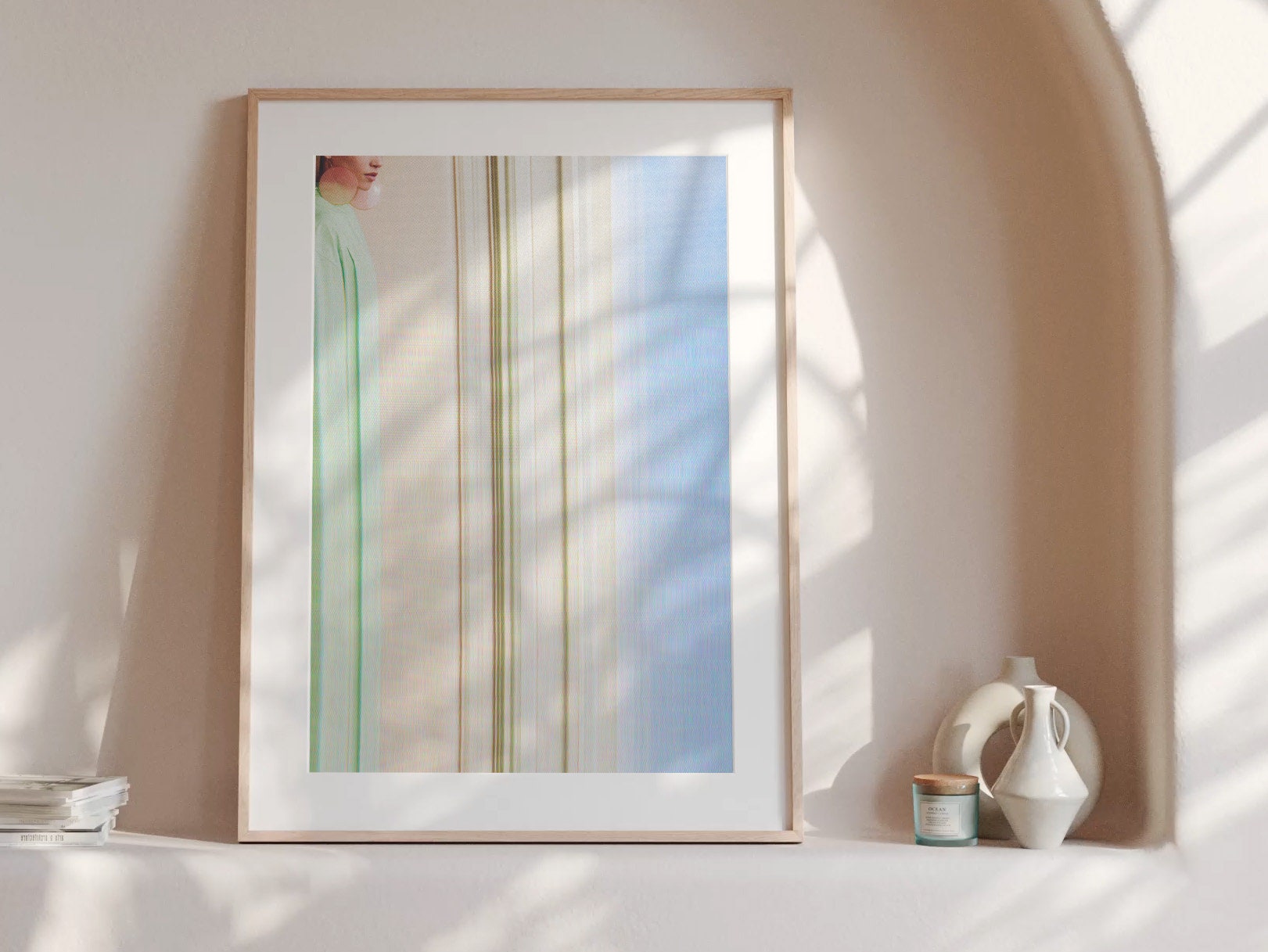 Surreal Minimalist Altered Fashion Portrait - Soft Pastel Abstract Wall Art for Contemporary Home Decor | Untitled (170) Giclée Print