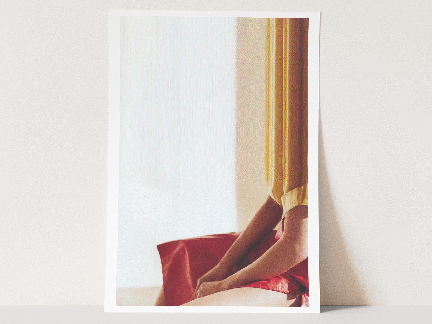 Elegant Minimalist Fashion Portrait - Soft Color Palette Wall Art for Contemporary Home Decor | Untitled (174) Giclée Print