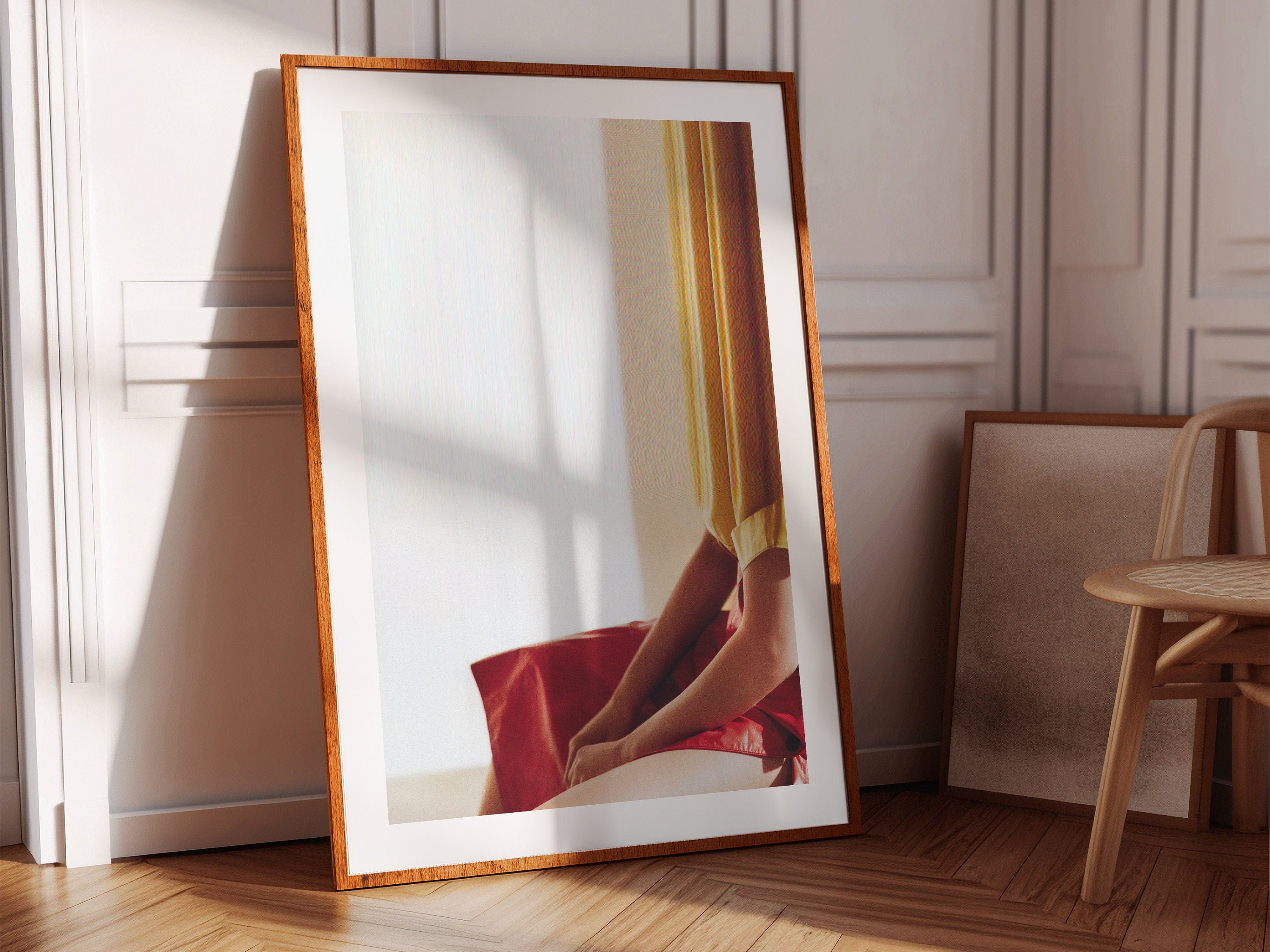 Elegant Minimalist Fashion Portrait - Soft Color Palette Wall Art for Contemporary Home Decor | Untitled (174) Giclée Print