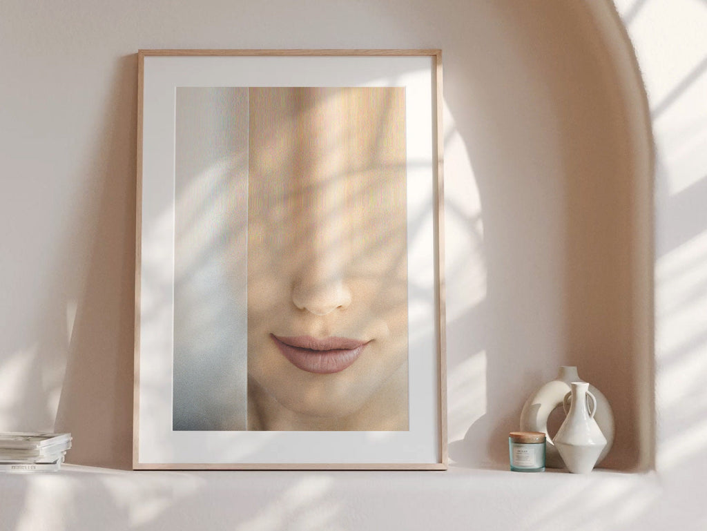 Ethereal Abstract Portrait Wall Art - Minimalist Glitch Aesthetic for Elegant Home Decor | Untitled (176) Giclée Print
