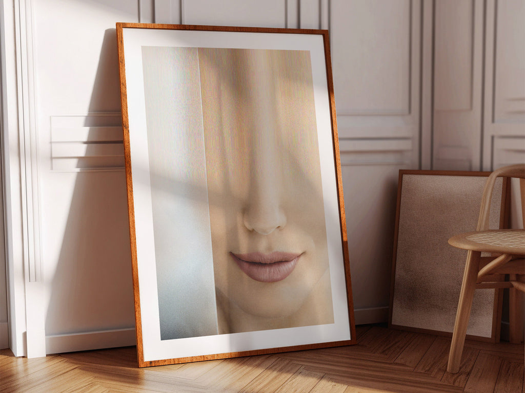 Ethereal Abstract Portrait Wall Art - Minimalist Glitch Aesthetic for Elegant Home Decor | Untitled (176) Giclée Print