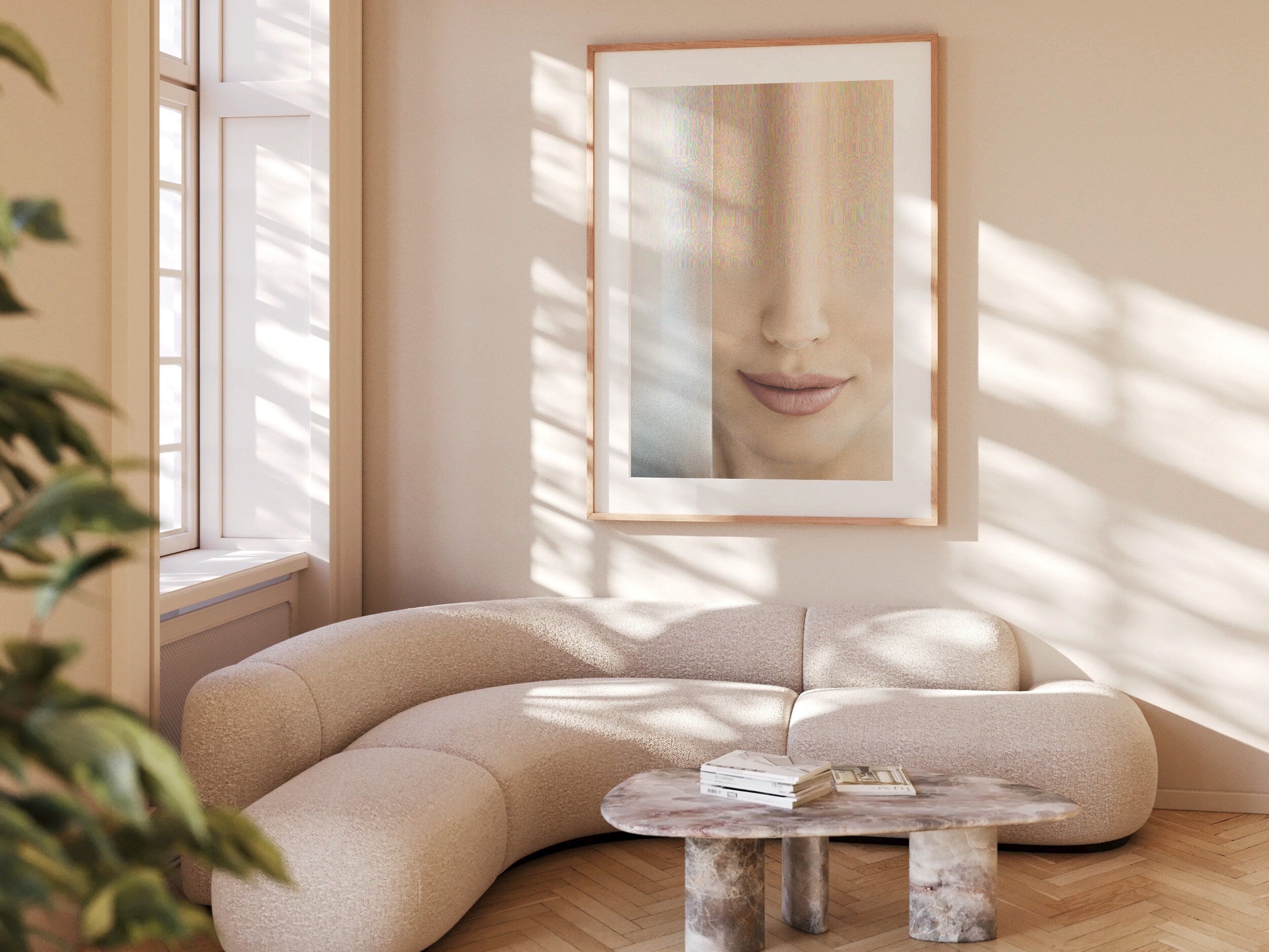 Ethereal Abstract Portrait Wall Art - Minimalist Glitch Aesthetic for Elegant Home Decor | Untitled (176) Giclée Print