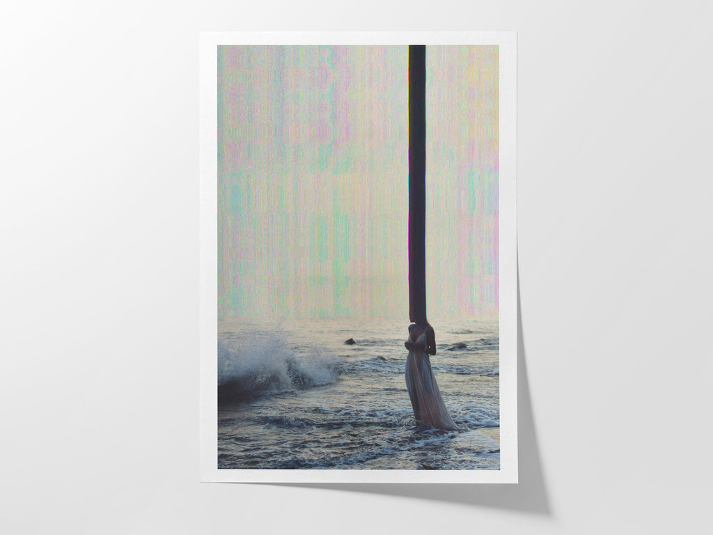 Surreal Feminine Figure Emerging from the Sea - Ethereal Dreamlike Artwork for Contemporary Home Decor | Untitled (177) Giclée Print