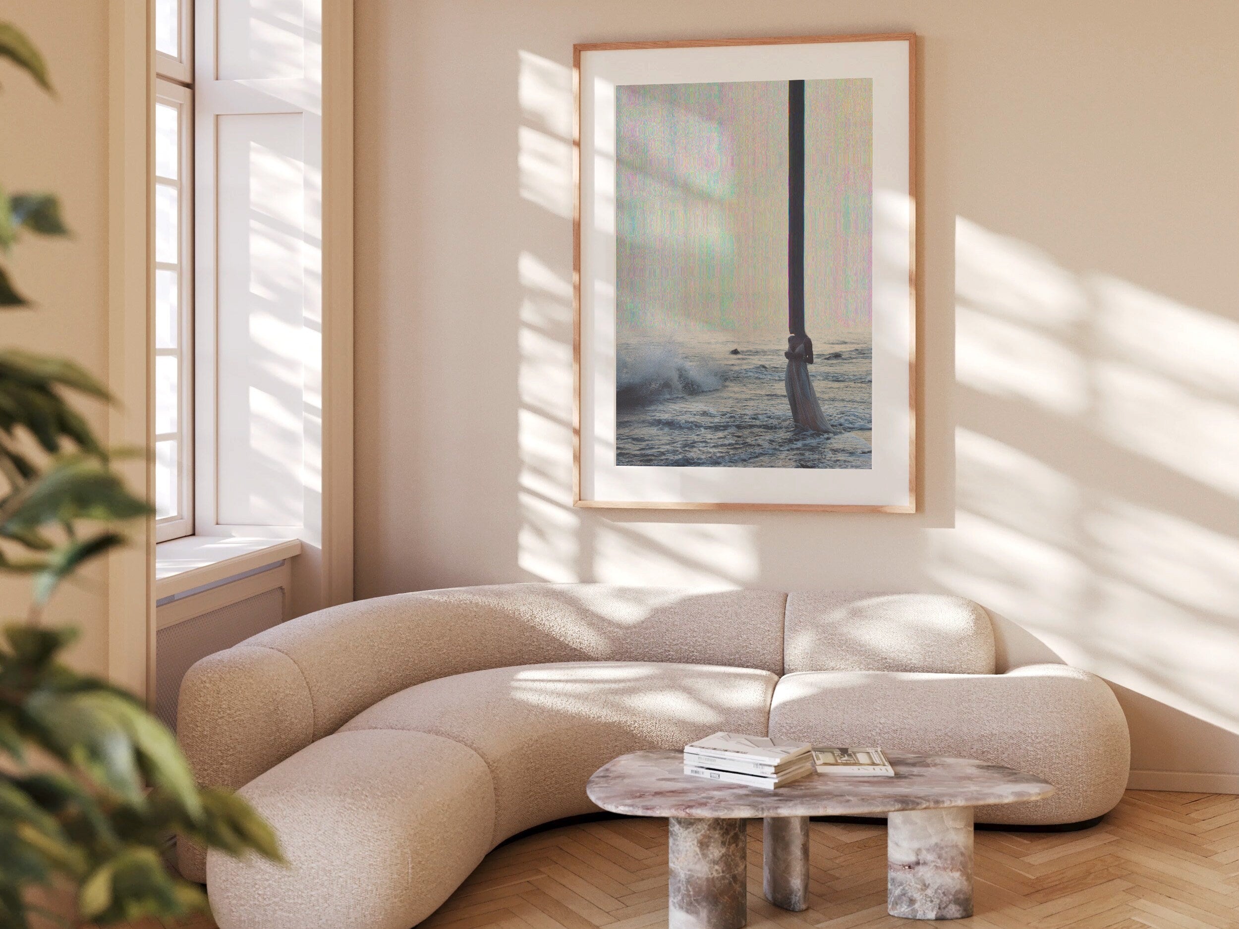 Surreal Feminine Figure Emerging from the Sea - Ethereal Dreamlike Artwork for Contemporary Home Decor | Untitled (177) Giclée Print