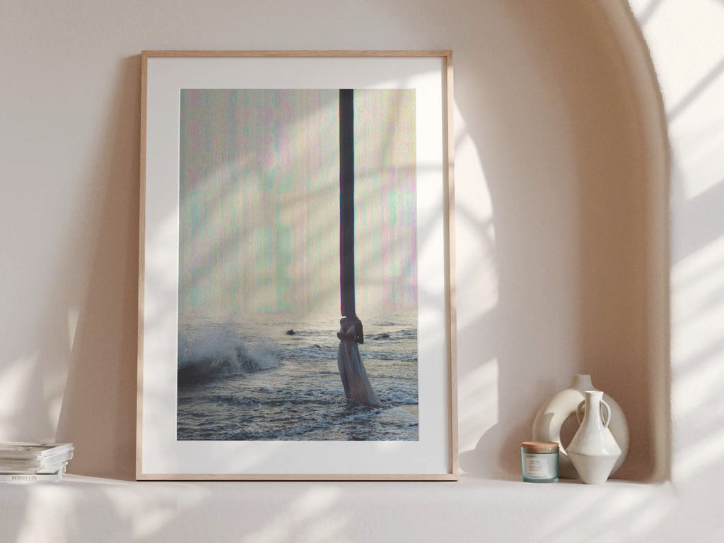 Surreal Feminine Figure Emerging from the Sea - Ethereal Dreamlike Artwork for Contemporary Home Decor | Untitled (177) Giclée Print