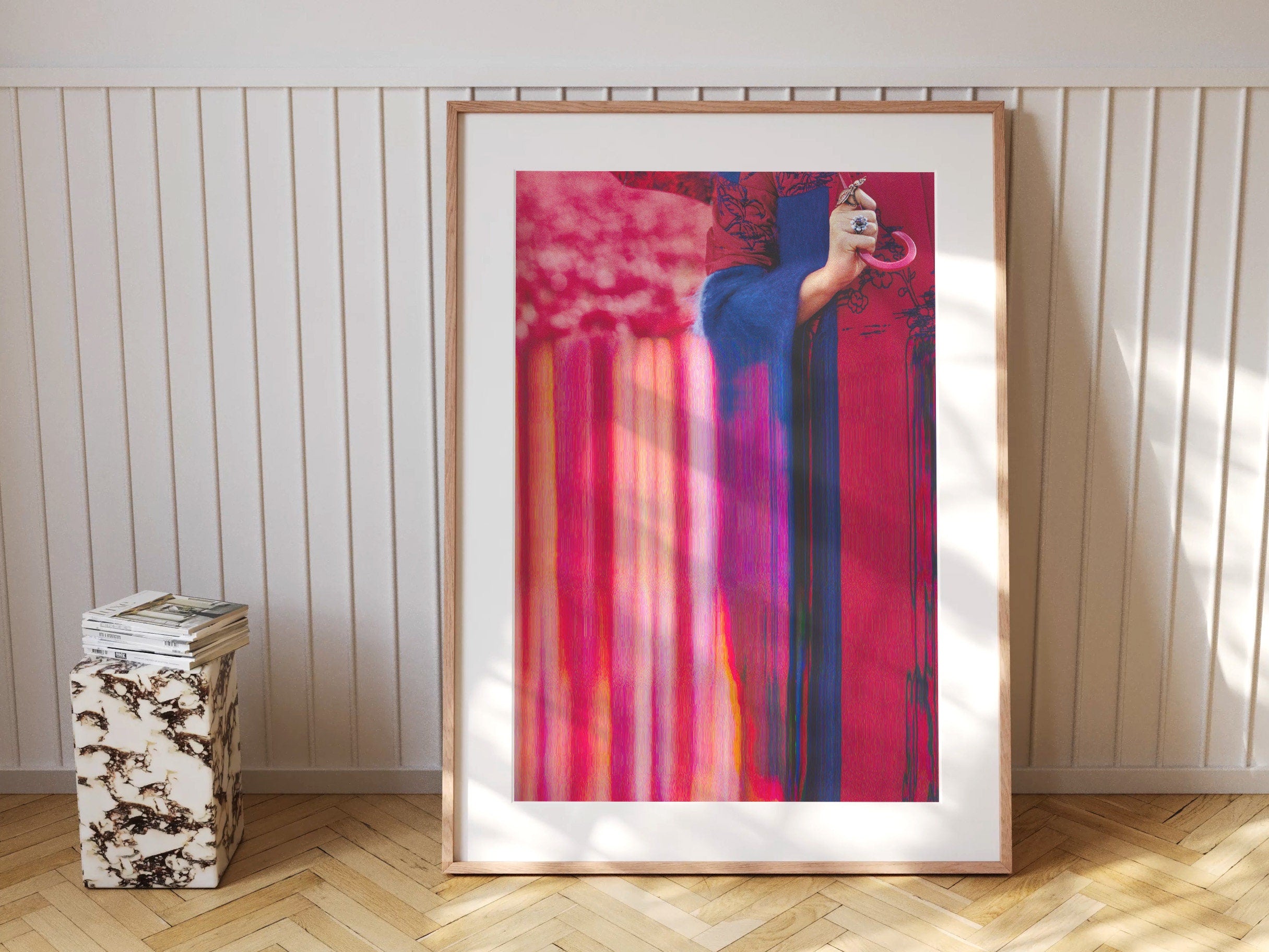 Vibrant Altered Fashion Portrait - Bold Colorful Wall Art for Contemporary Living Room and Bedroom Decor | Untitled (178) Giclée Print