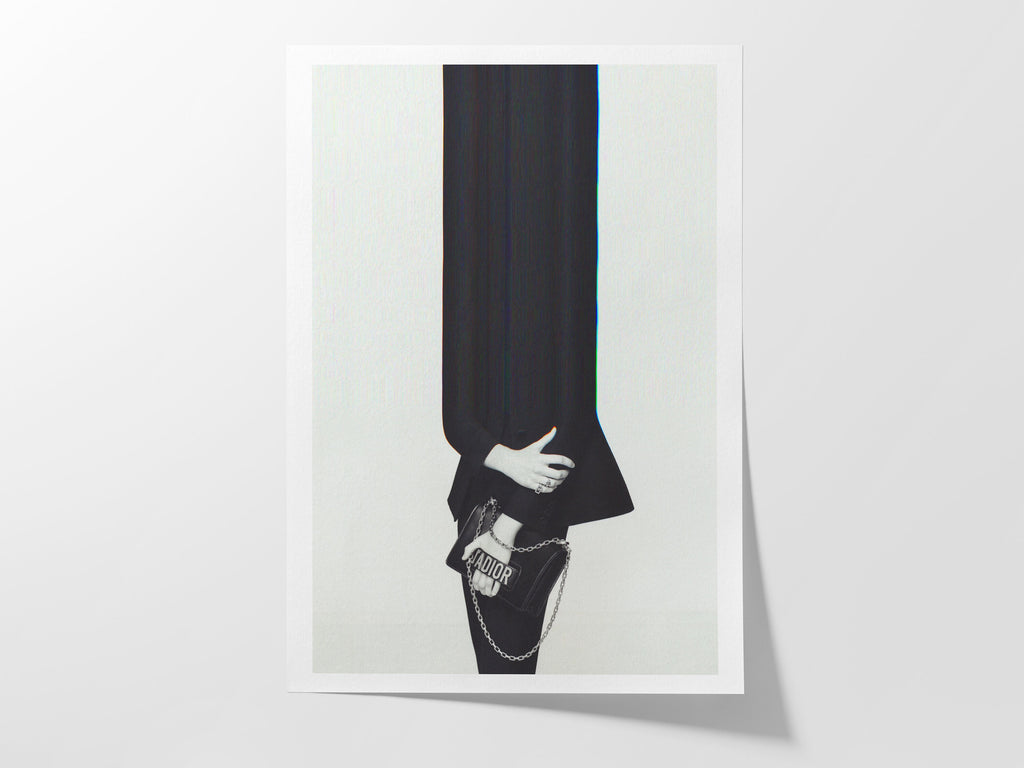 Minimalist Black and White Altered Portrait Wall Art - Luxury Fashion Photo Decor for Living Room, Bedroom | Untitled (179) Giclée Print