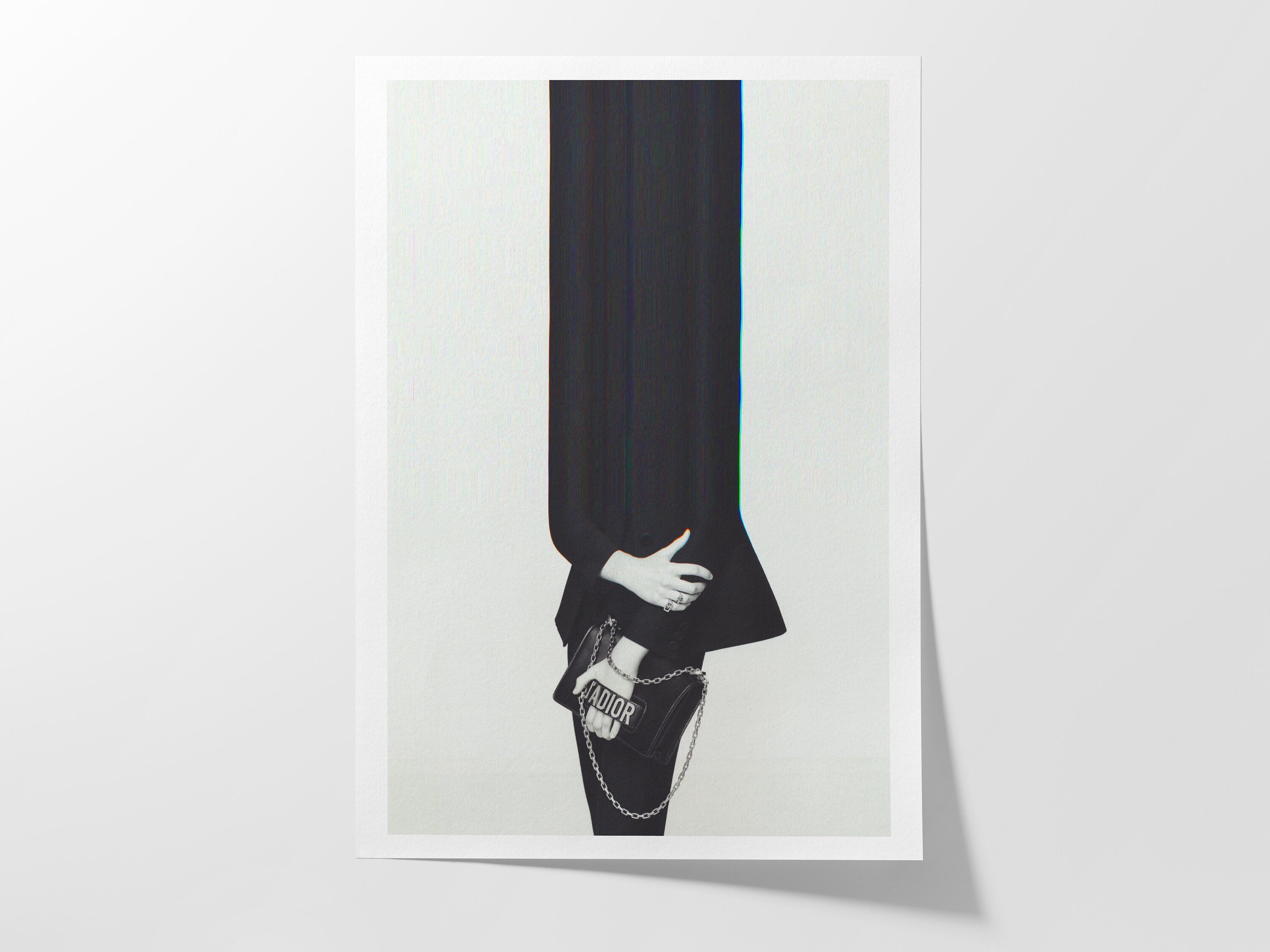 Minimalist Black and White Altered Portrait Wall Art - Luxury Fashion Photo Decor for Living Room, Bedroom | Untitled (179) Giclée Print