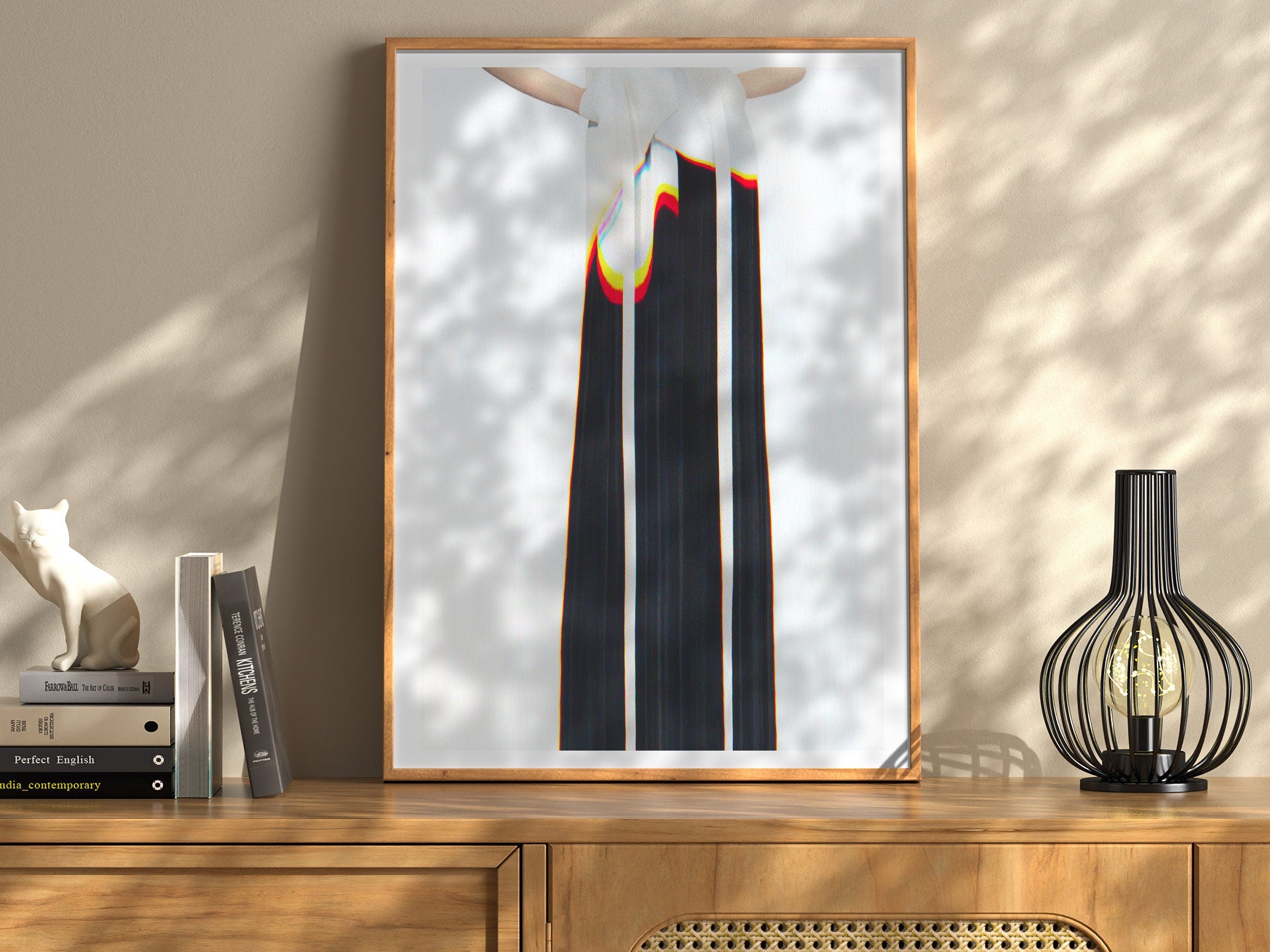 Elegant Abstract Fashion Portrait - Colorful Surreal Wall Art for Contemporary Home Decor | Untitled (181) Giclée Print