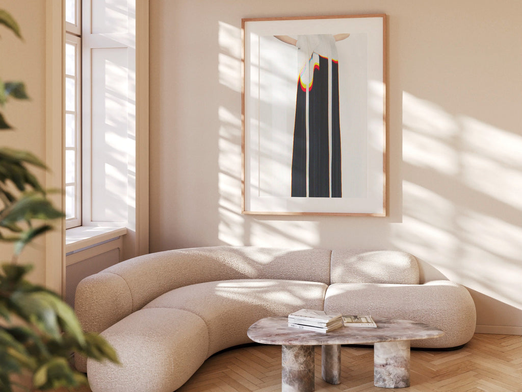 Elegant Abstract Fashion Portrait - Colorful Surreal Wall Art for Contemporary Home Decor | Untitled (181) Giclée Print