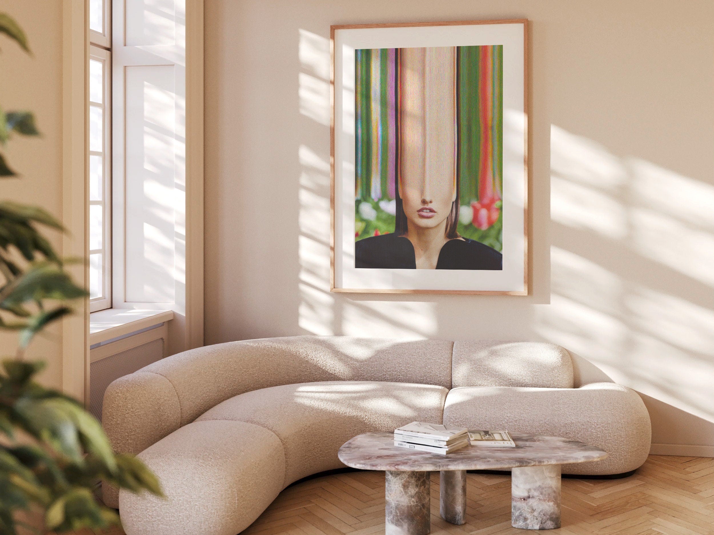 Woman Altered Portrait Photo Art - Cute Green Psychedelic Fashion Wall Decor for Living, Bedroom, Home, Office | Untitled (182) Giclée Print