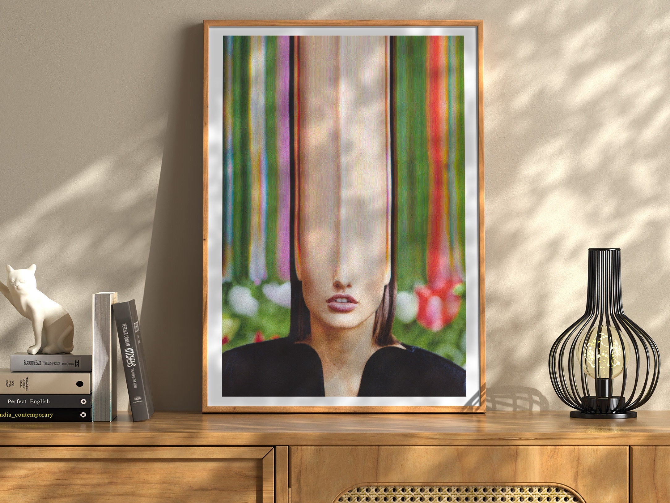Woman Altered Portrait Photo Art - Cute Green Psychedelic Fashion Wall Decor for Living, Bedroom, Home, Office | Untitled (182) Giclée Print