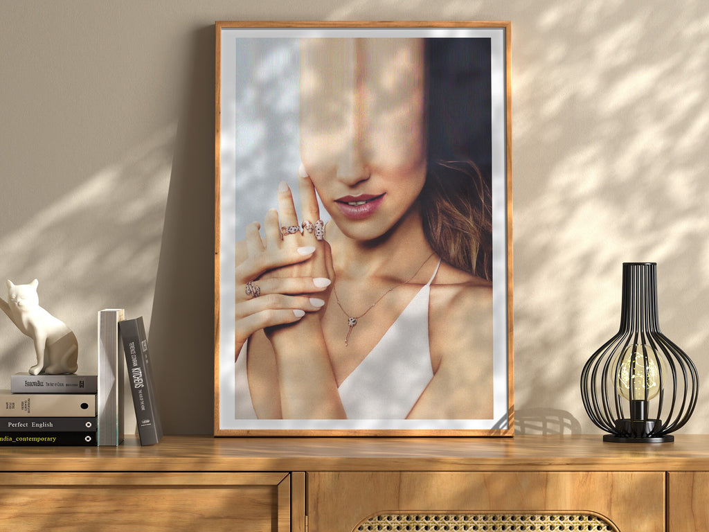 Surreal Altered Fashion Portrait Wall Art - Elegant Jewelry Aesthetic for Modern Home Decor | Untitled (184) Giclée Print