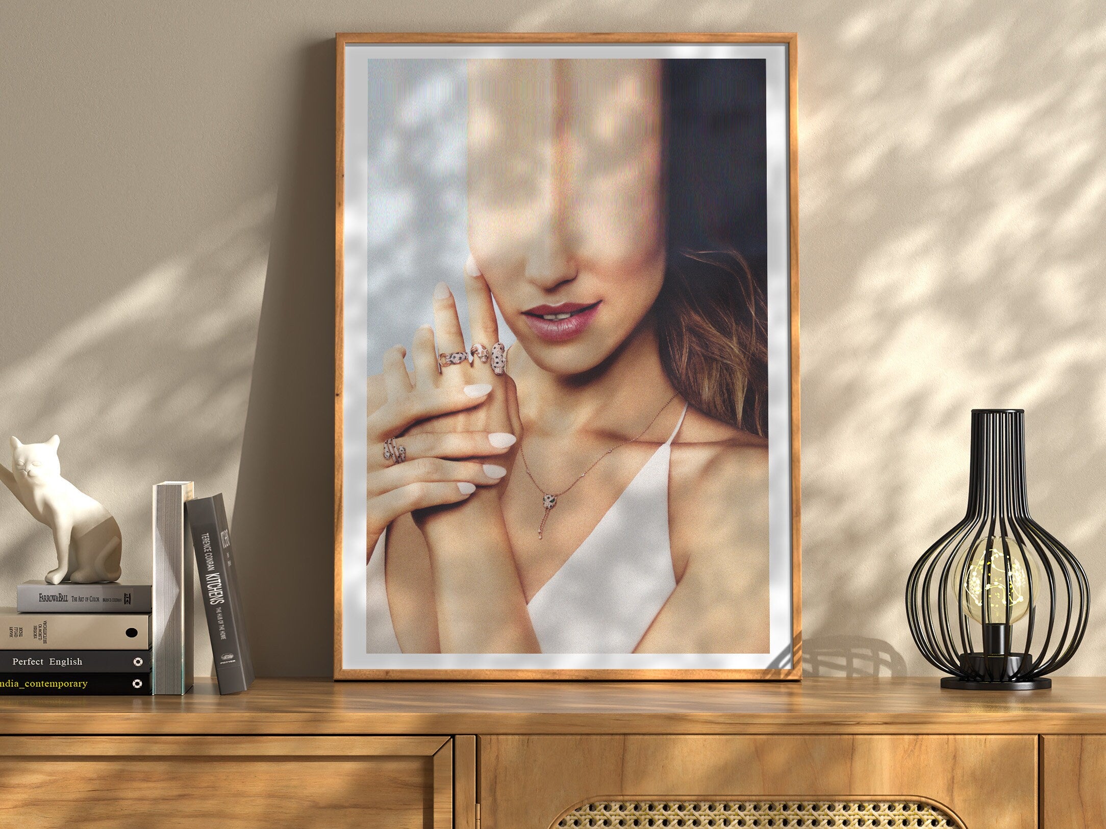 Surreal Altered Fashion Portrait Wall Art - Elegant Jewelry Aesthetic for Modern Home Decor | Untitled (184) Giclée Print