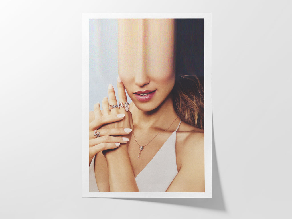 Surreal Altered Fashion Portrait Wall Art - Elegant Jewelry Aesthetic for Modern Home Decor | Untitled (184) Giclée Print