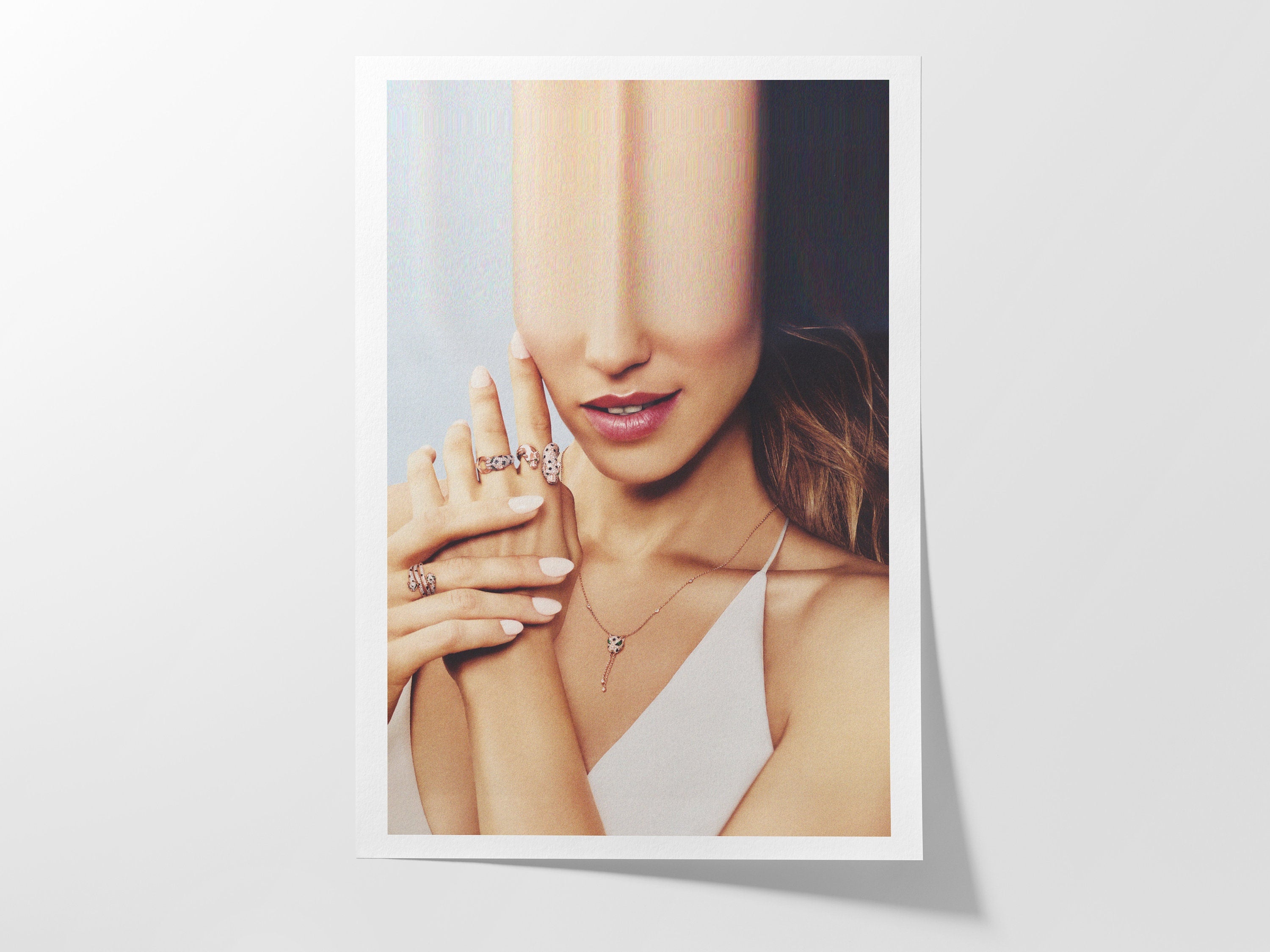 Surreal Altered Fashion Portrait Wall Art - Elegant Jewelry Aesthetic for Modern Home Decor | Untitled (184) Giclée Print