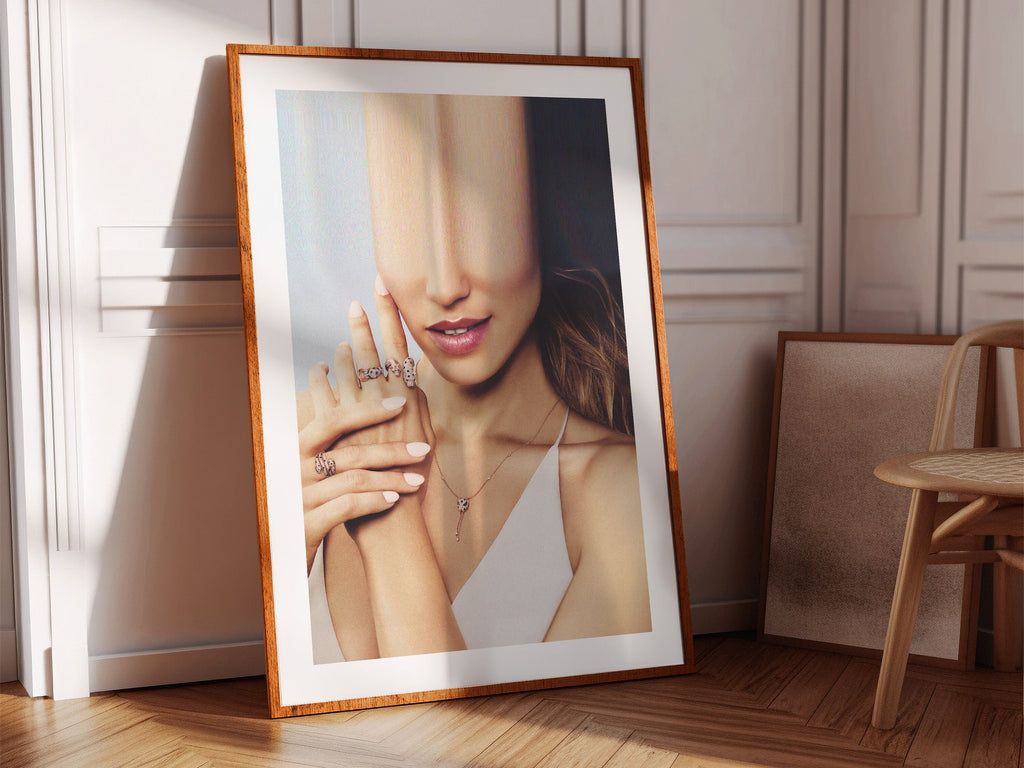 Surreal Altered Fashion Portrait Wall Art - Elegant Jewelry Aesthetic for Modern Home Decor | Untitled (184) Giclée Print