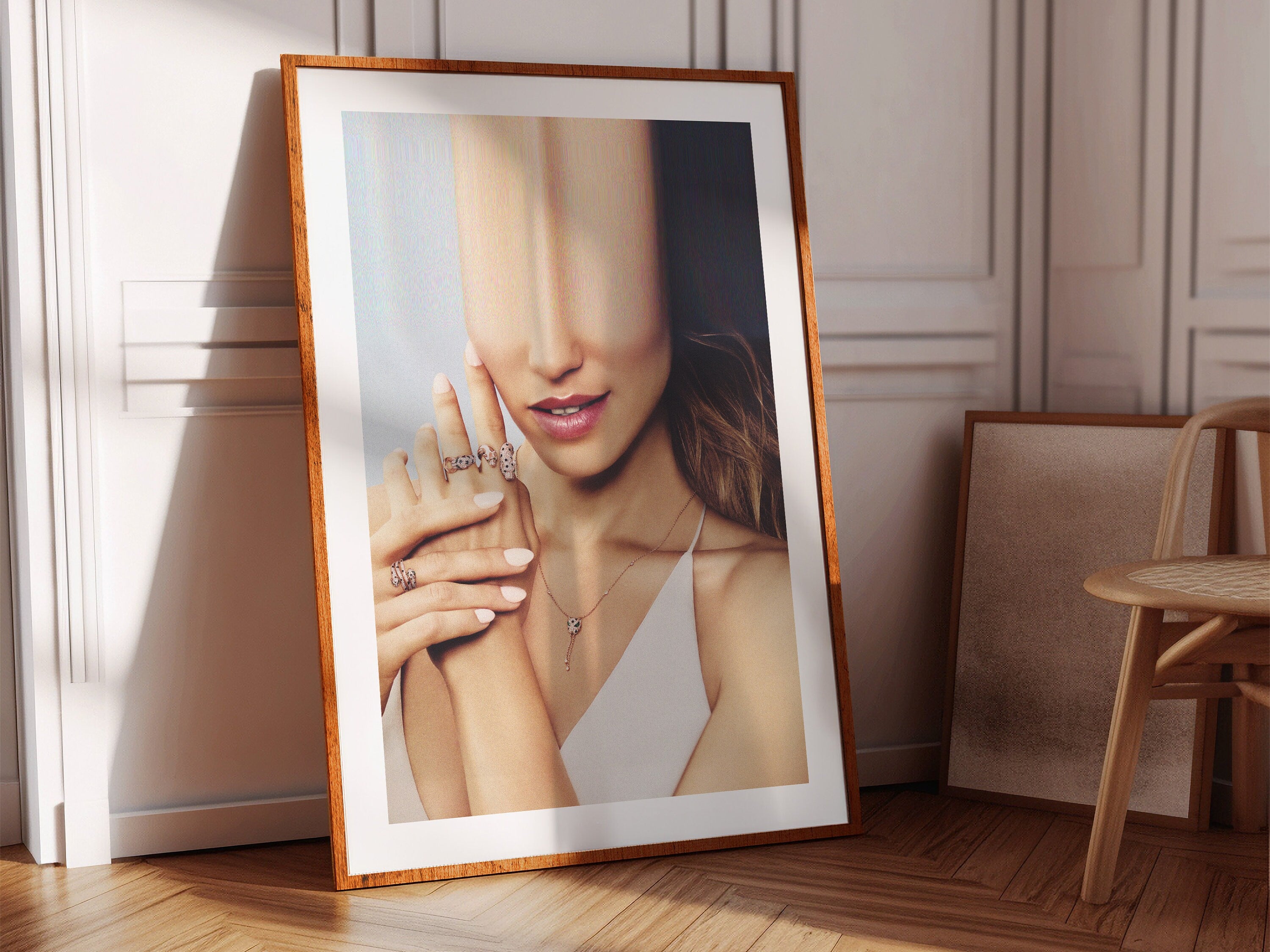 Surreal Altered Fashion Portrait Wall Art - Elegant Jewelry Aesthetic for Modern Home Decor | Untitled (184) Giclée Print