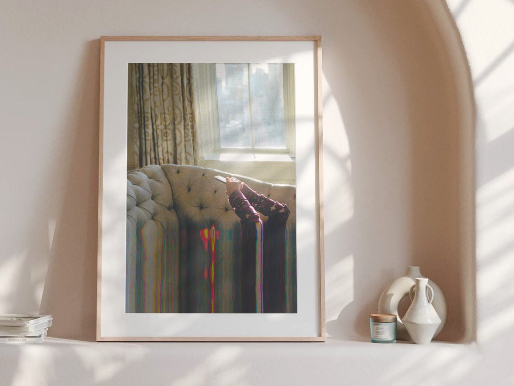 Surreal Altered Photo Art of Relaxation – Colorful Glitch Aesthetic Wall Decor for Home or Office | Untitled (186) Giclée Print