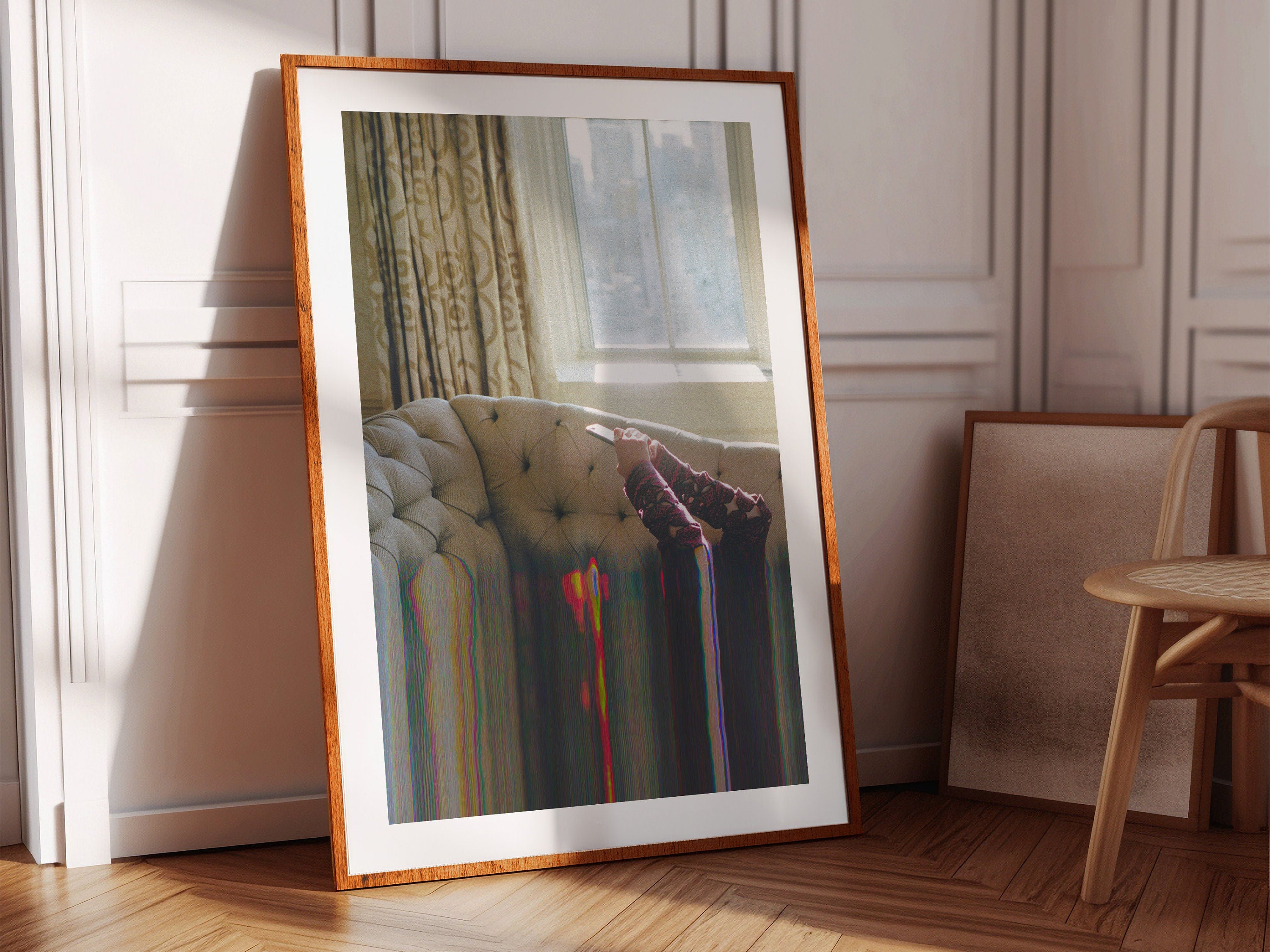 Surreal Altered Photo Art of Relaxation – Colorful Glitch Aesthetic Wall Decor for Home or Office | Untitled (186) Giclée Print