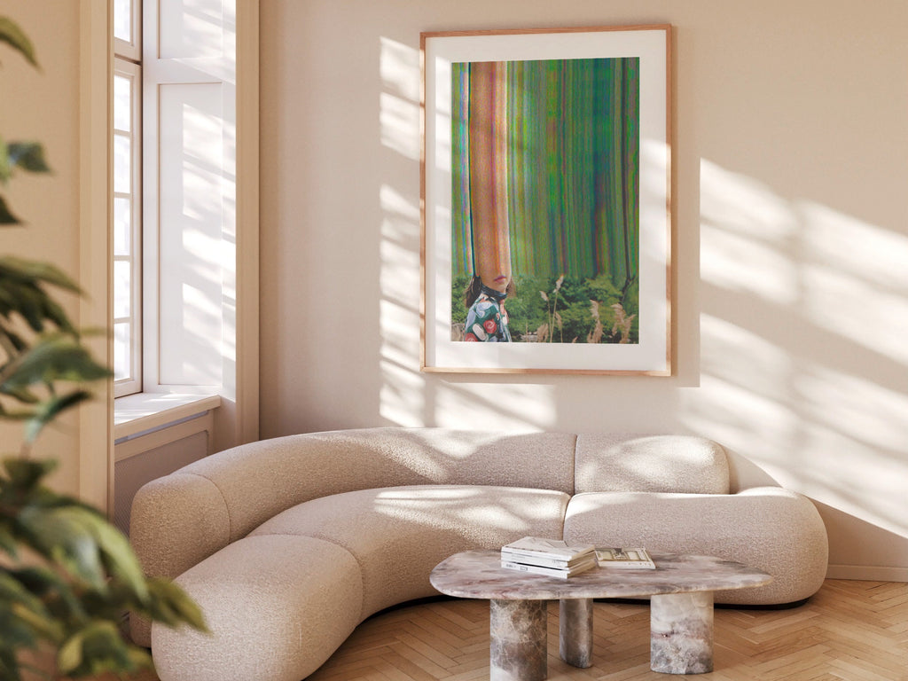 Trippy Altered Portrait Photo - Lush Green Psychedelic Fashion Wall Decor For Living, Bedroom, Home, Office | Untitled (191) Giclée Print