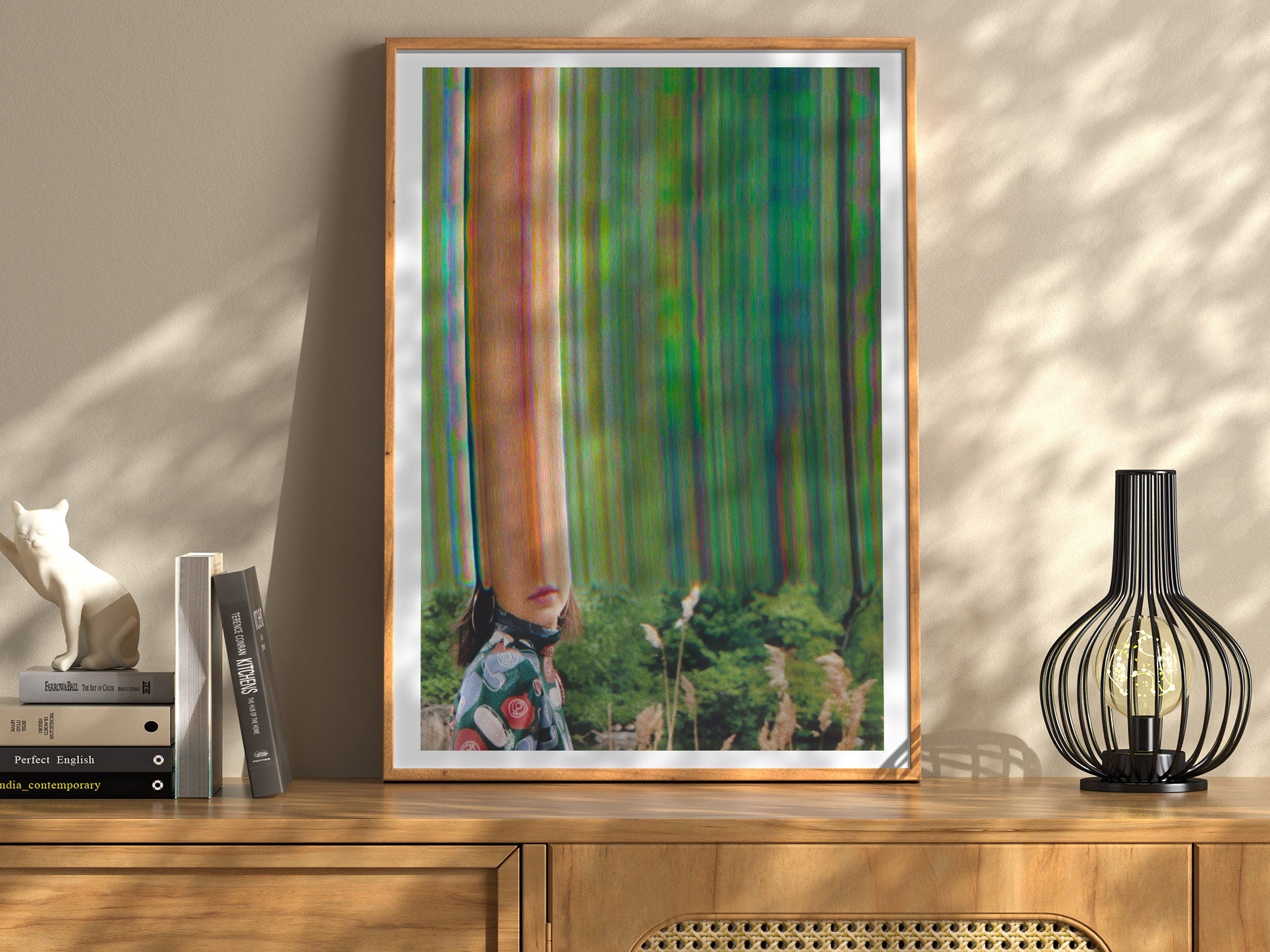 Trippy Altered Portrait Photo - Lush Green Psychedelic Fashion Wall Decor For Living, Bedroom, Home, Office | Untitled (191) Giclée Print