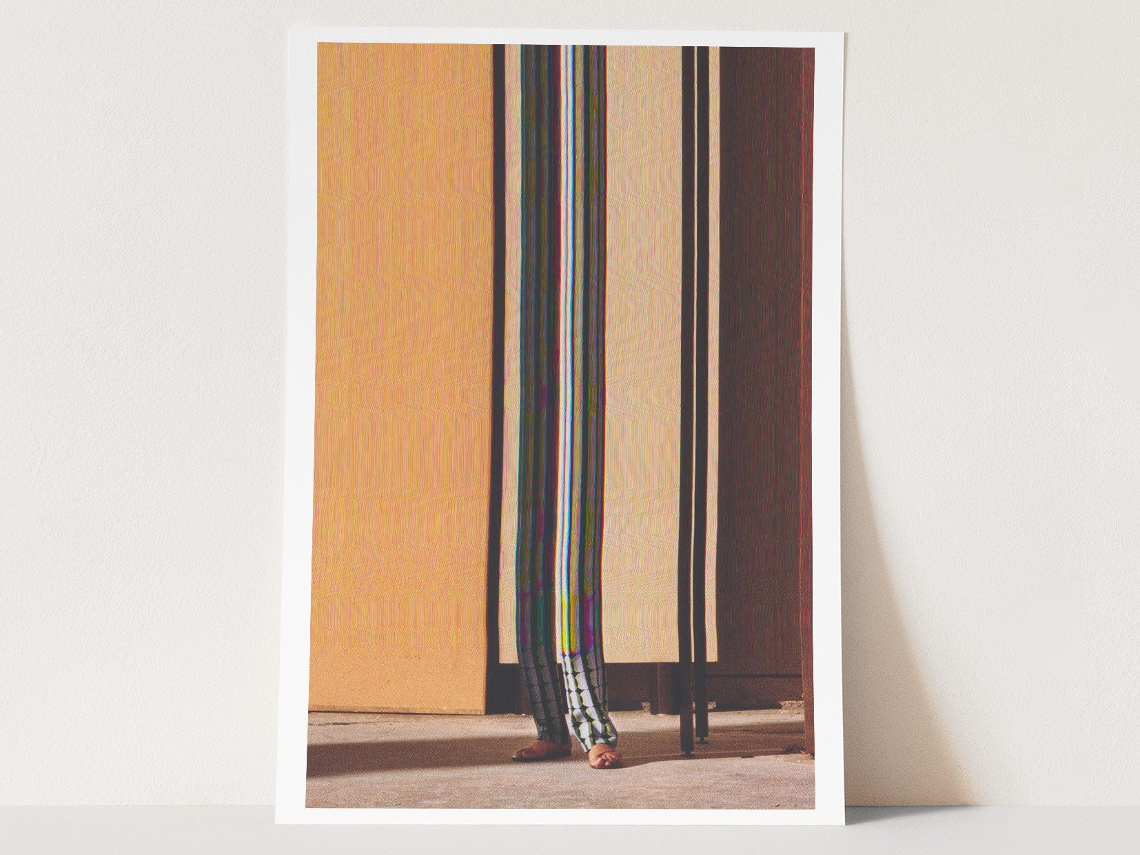 Abstract Altered Fashion Portrait Art - Vertical, Neutral, Tan, Orange, Brown Wall Decor for Home, Office | Untitled (193) Giclée Print