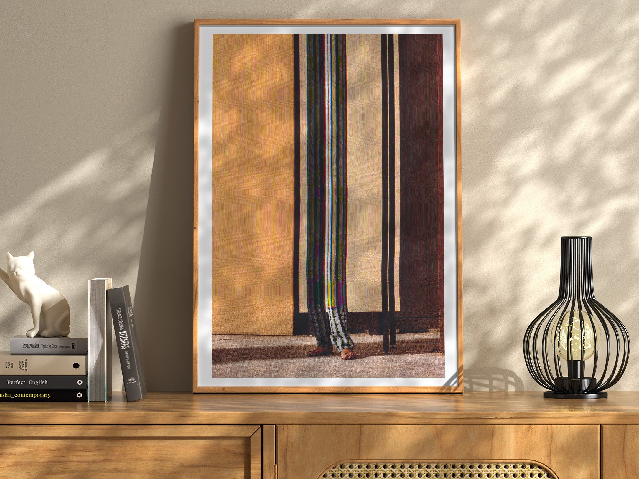 Abstract Altered Fashion Portrait Art - Vertical, Neutral, Tan, Orange, Brown Wall Decor for Home, Office | Untitled (193) Giclée Print
